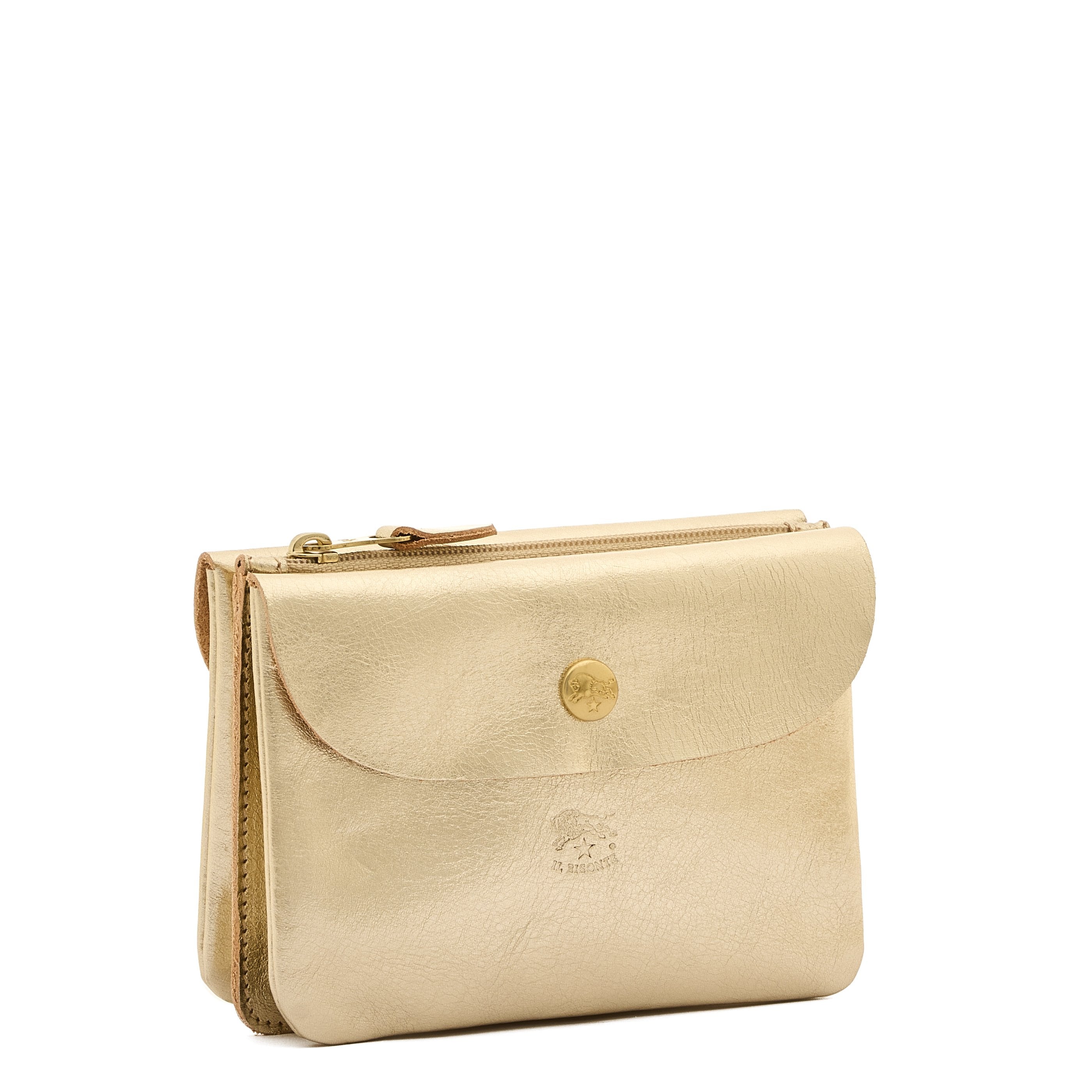Il Bisonte Bustina Clutch Platin Vollleder 3 Faecher