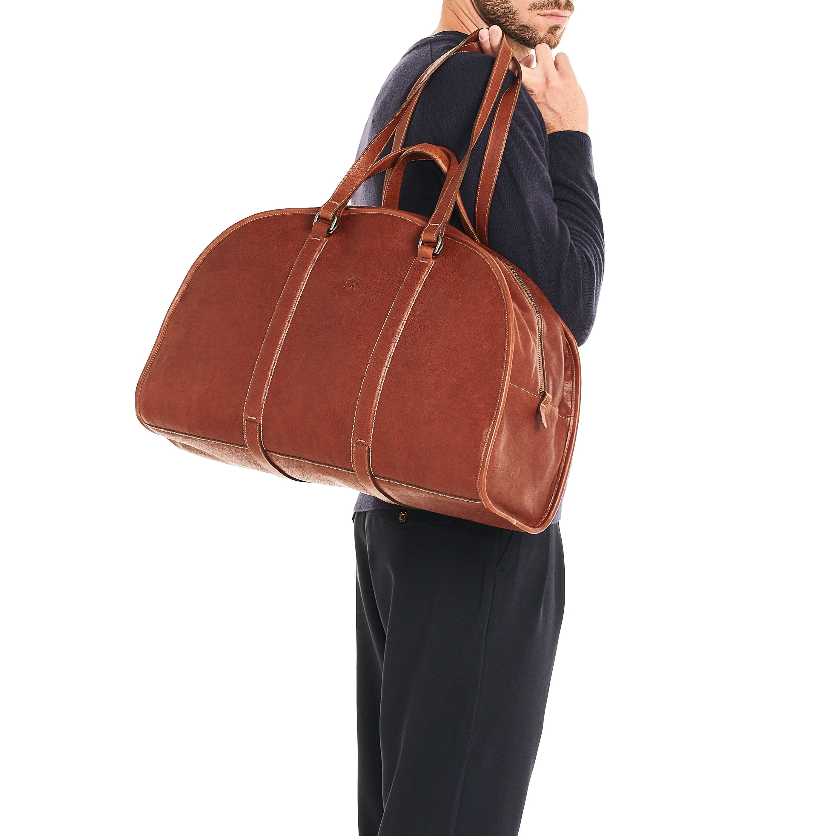 Il Bisonte Frame Reisetasche Sepia Vollleder