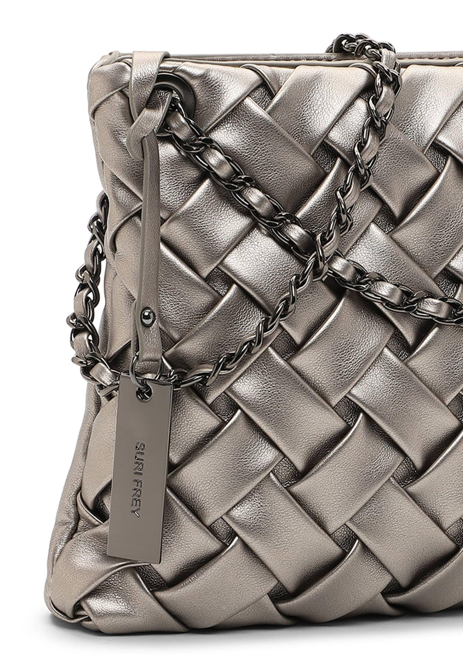 SURI FREY Betty Crossbody Umhängetasche Darksilver Flecht