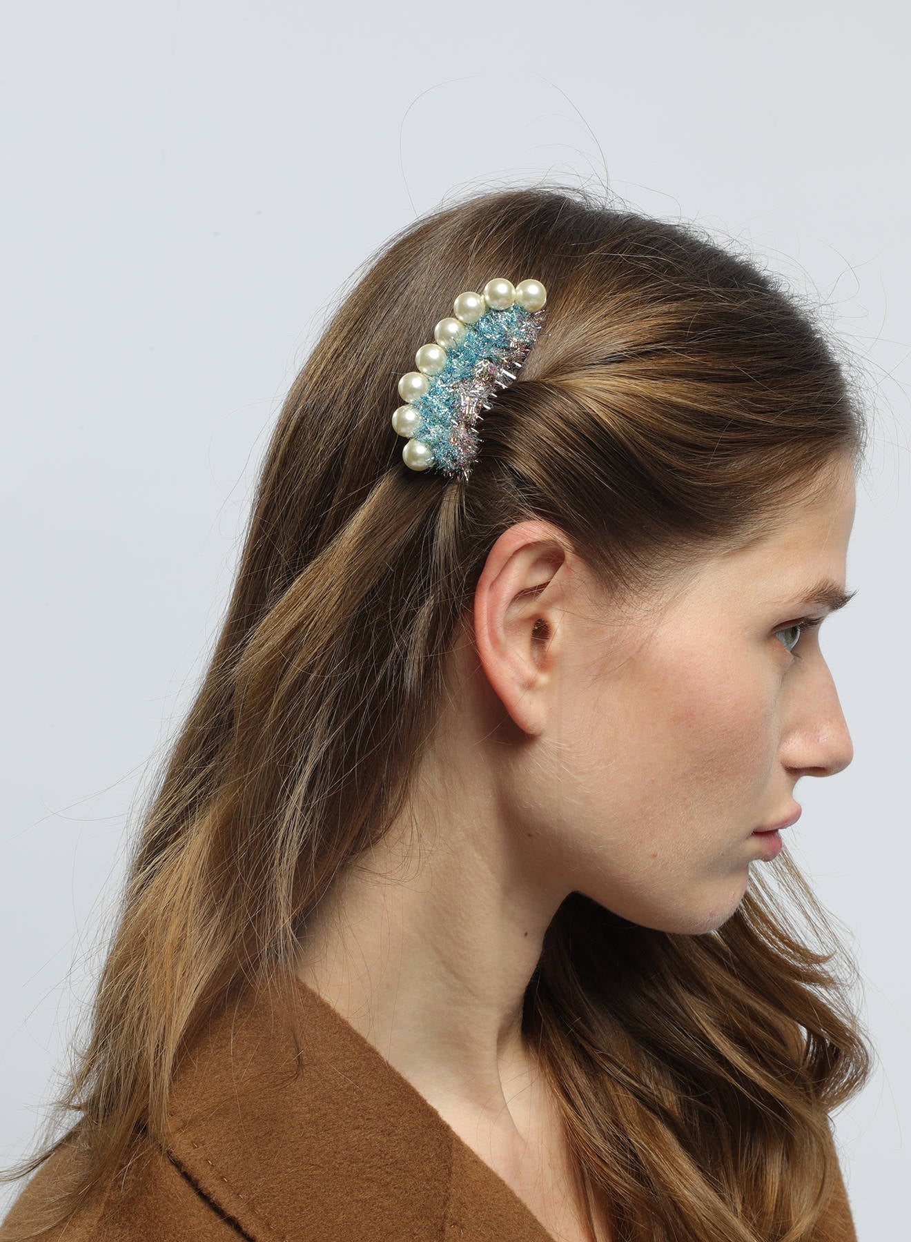 Maria la Rosa Pearl Comb Haarkamm Green Perlen