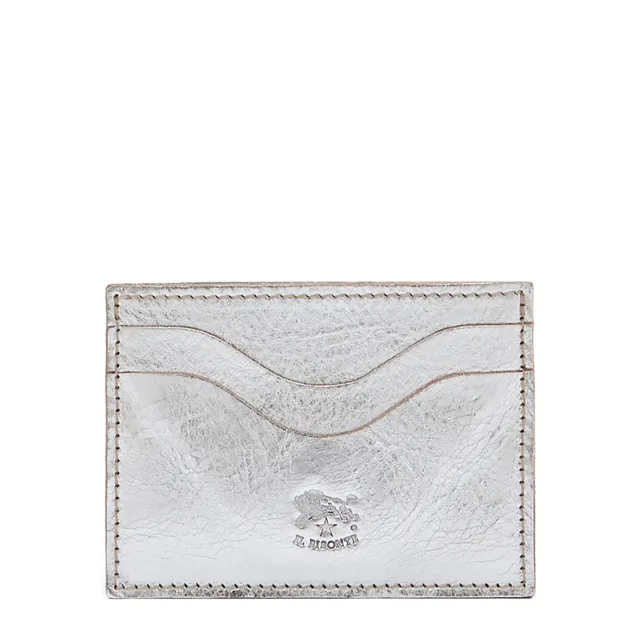 Il Bisonte Salina Kartenetui Silber Metallic-Leder