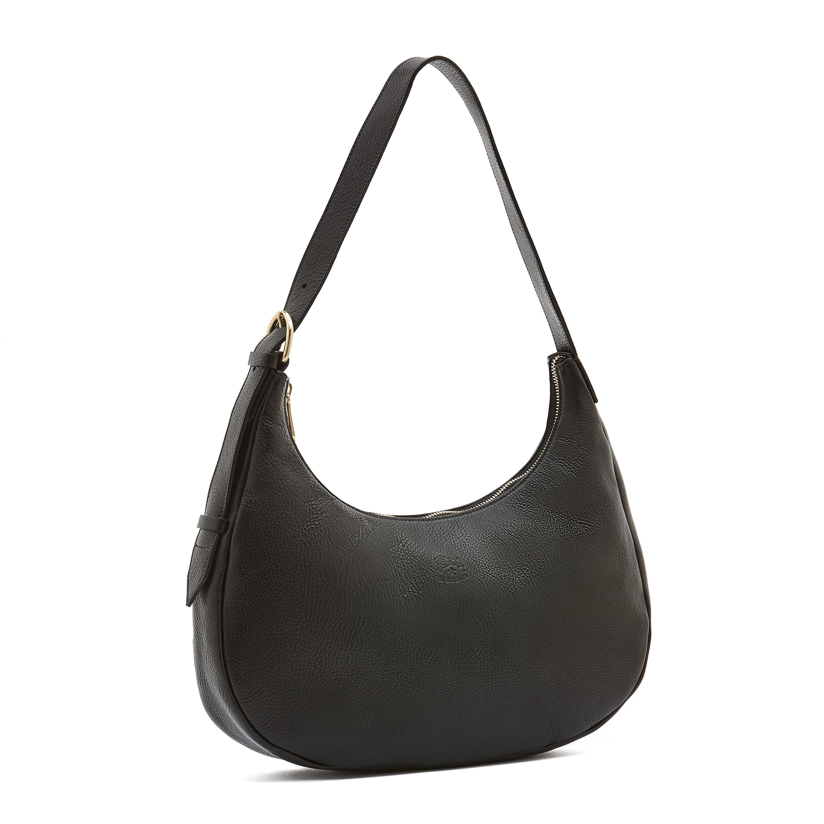 Il Bisonte Belcanto Schultertasche Schwarz Rindsleder