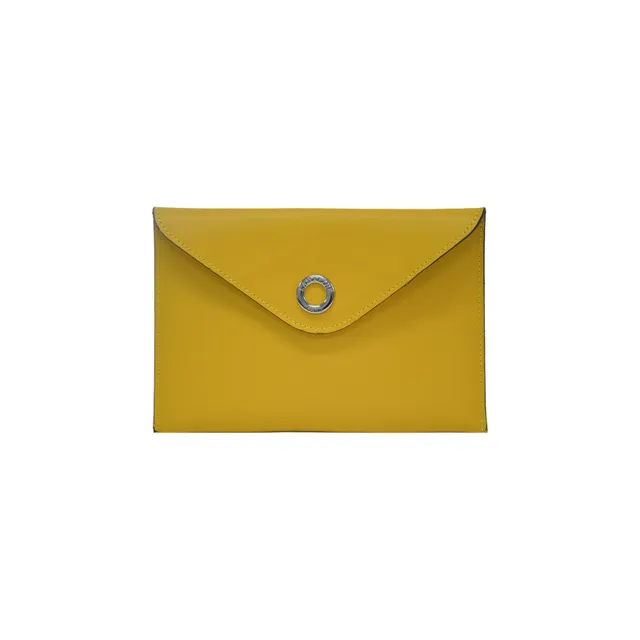 Lamarthe Glamour Clutch Rindsleder Gelb 22 cm