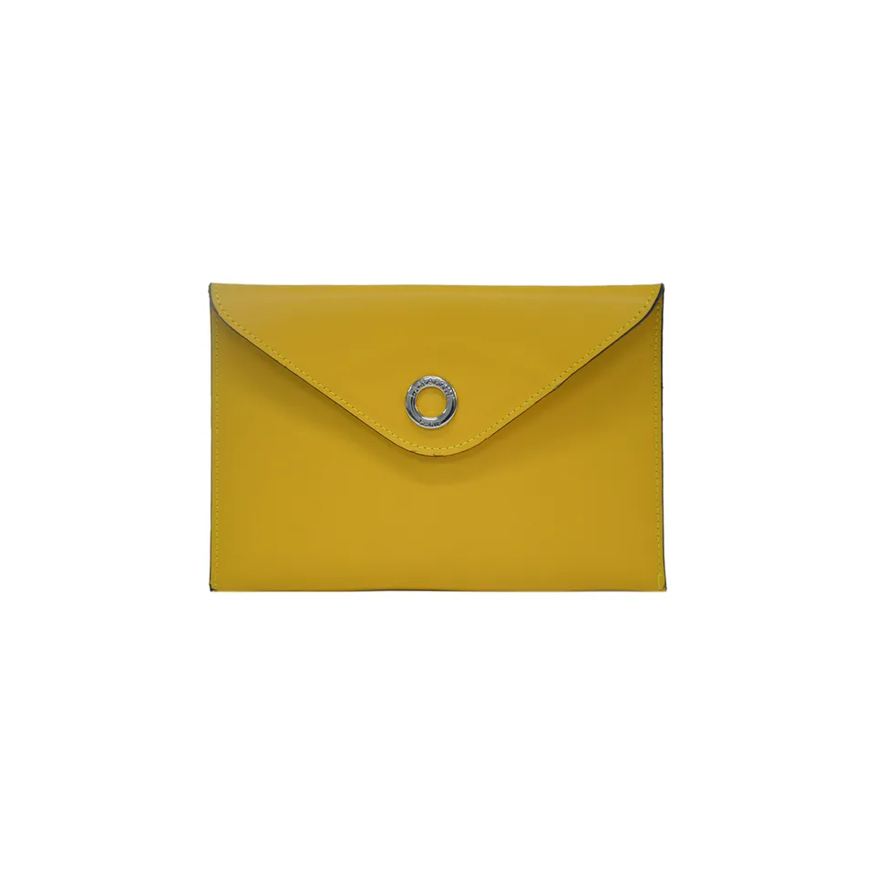 Lamarthe Glamour Clutch Rindsleder Gelb 22 cm