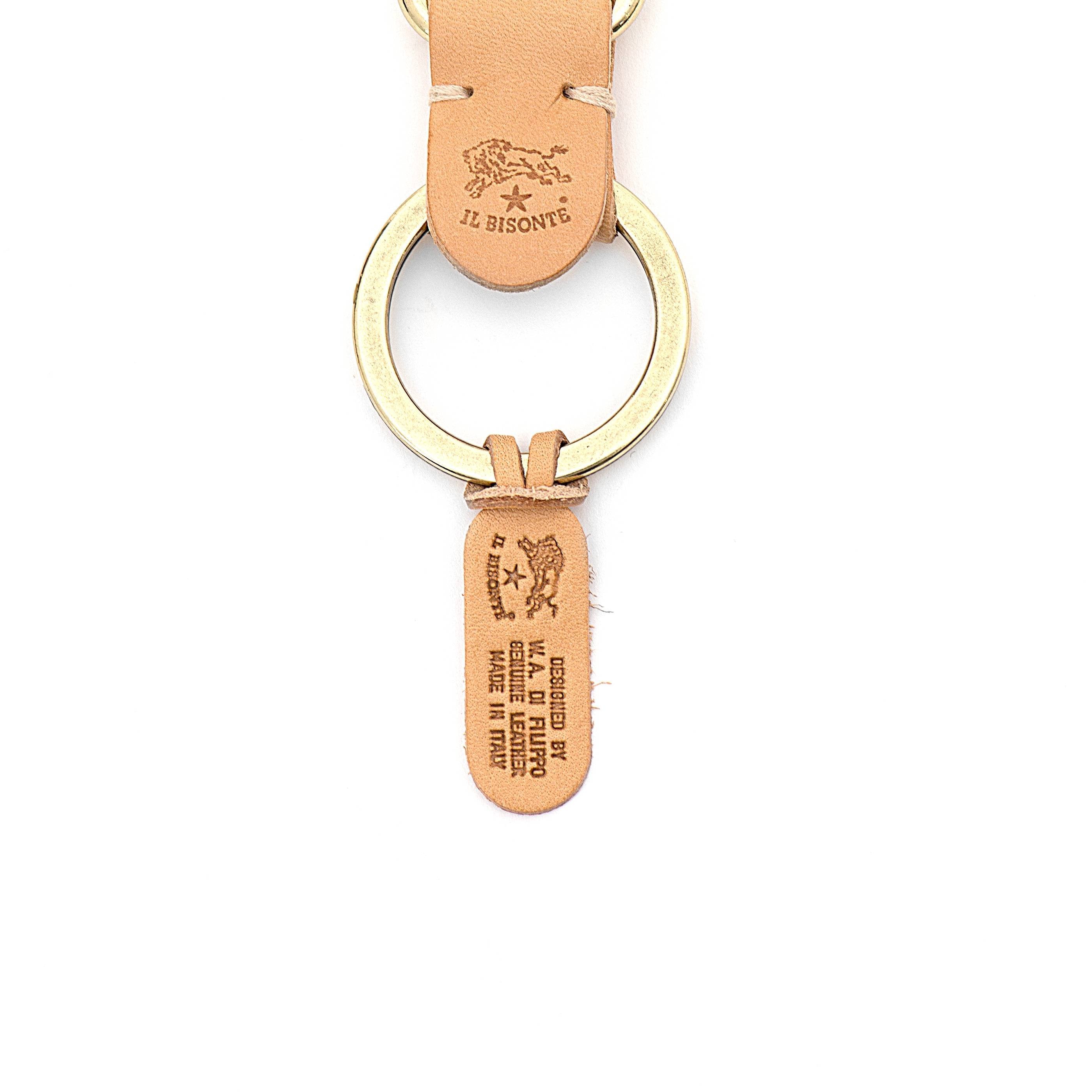 Il Bisonte Schlüsselanhänger Leder natur Karabiner