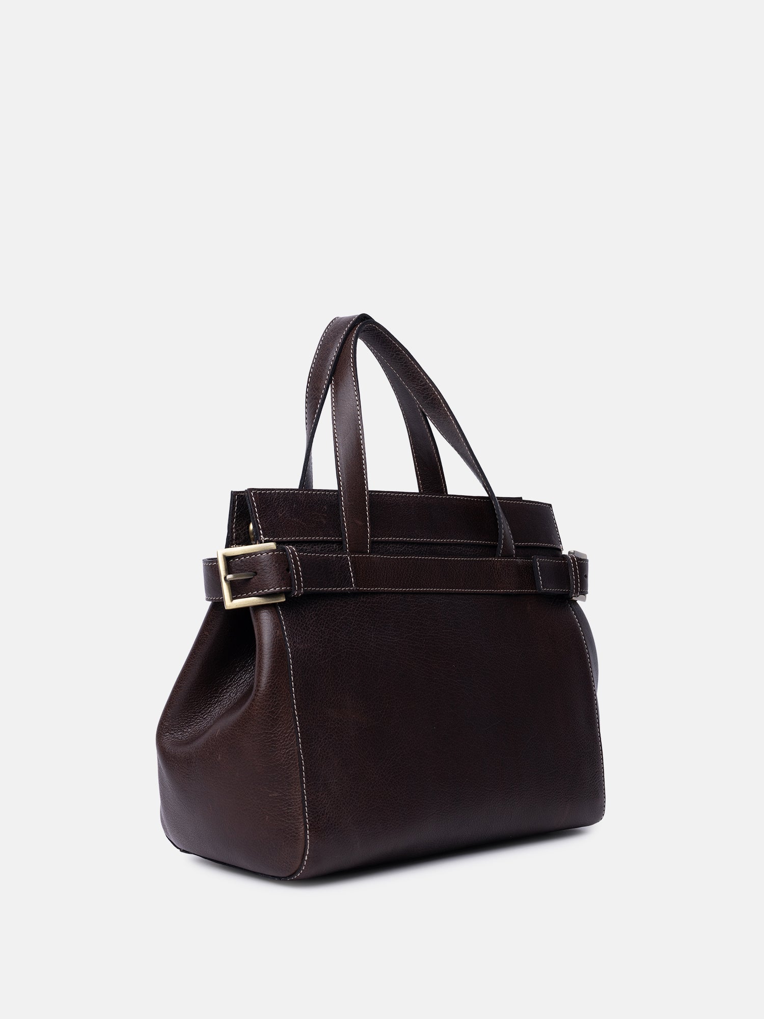 RE:DESIGNED Siri Small Handtasche Dunkelbraun Vollleder
