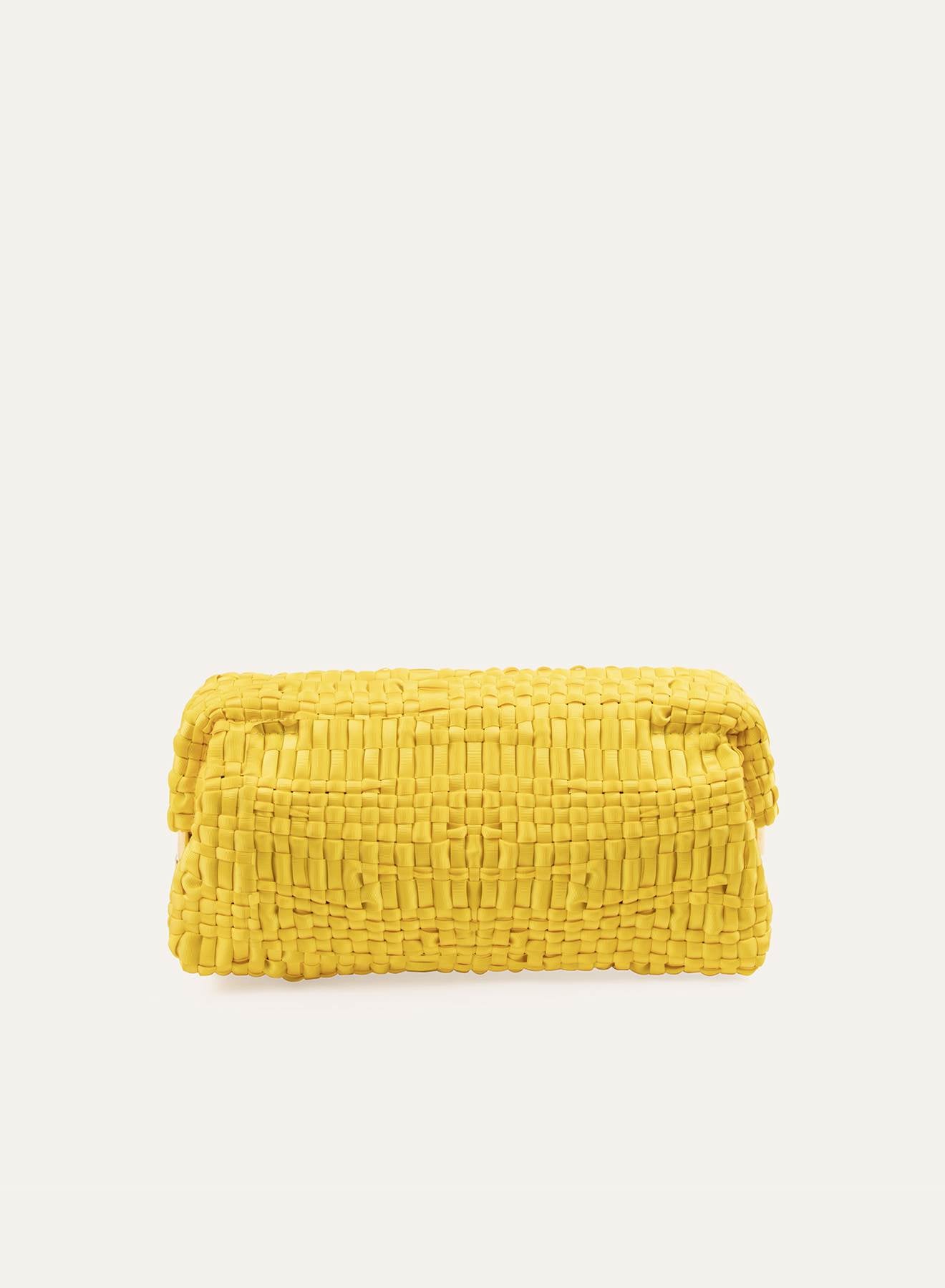 Maria la Rosa Salvador Bag Baguette Clutch Yellow gewebt