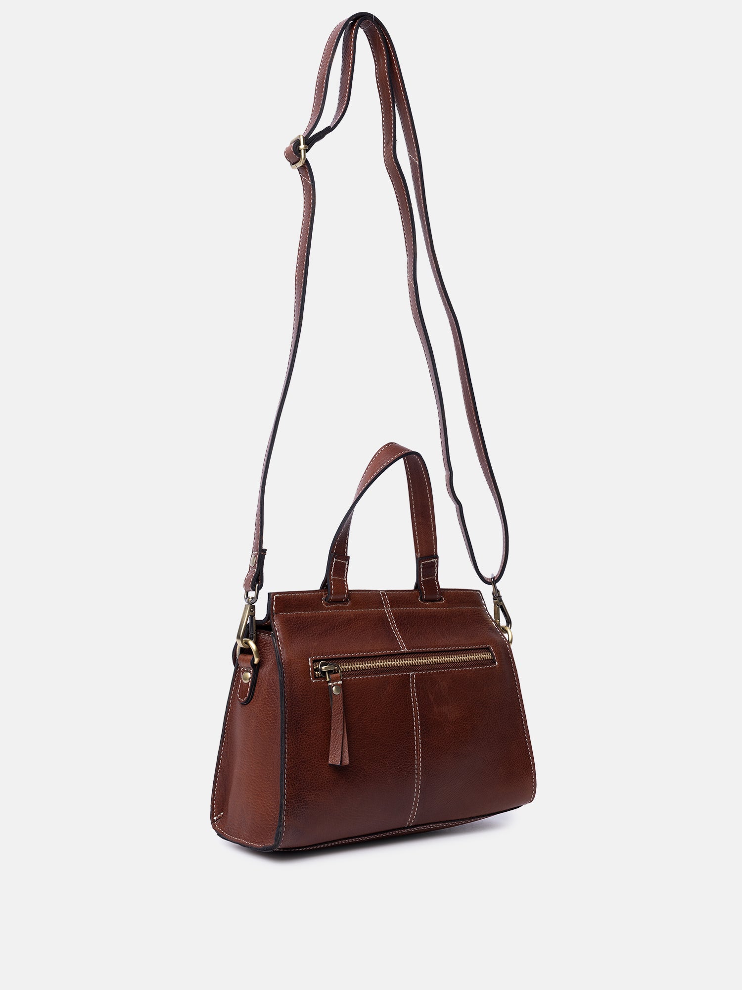 RE:DESIGNED Saya Medium Umhängetasche Cognac Vollleder