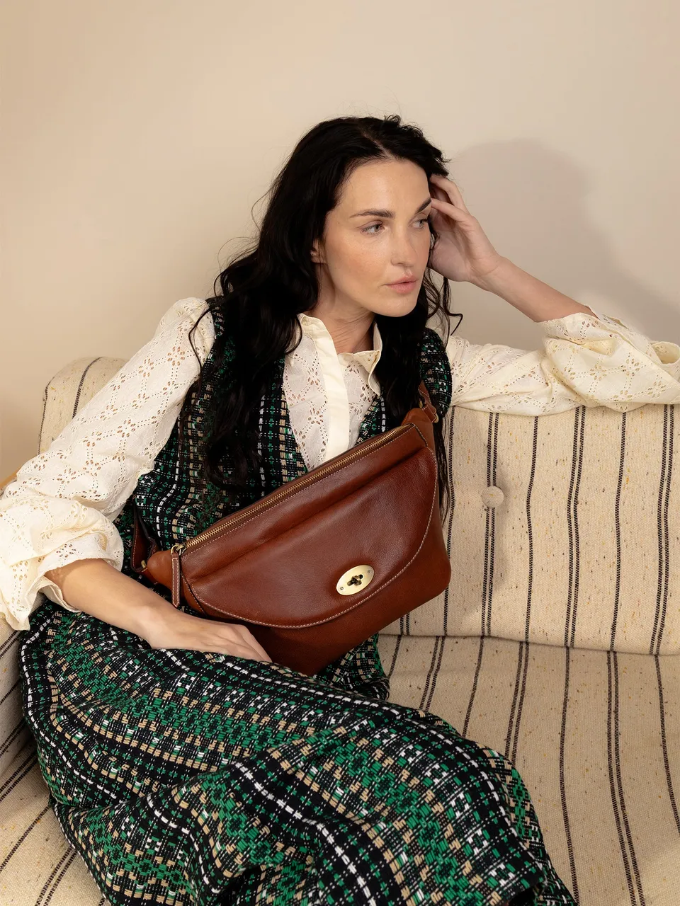 RE:DESIGNED Saya Bumbag Gürteltasche Cognac Vollleder
