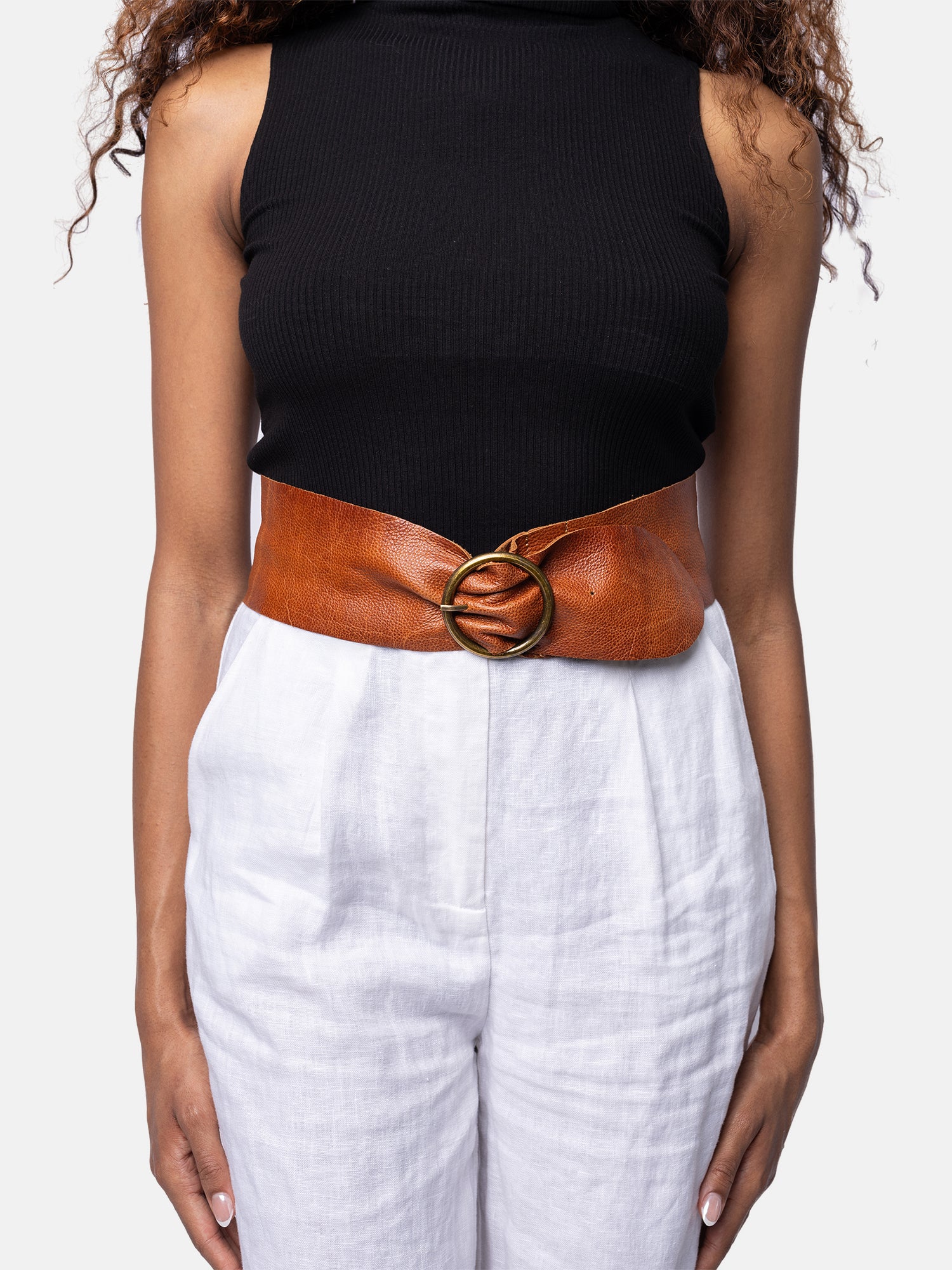 RE:DESIGNED Hila 5576 Ledergürtel Burned Tan 8 cm