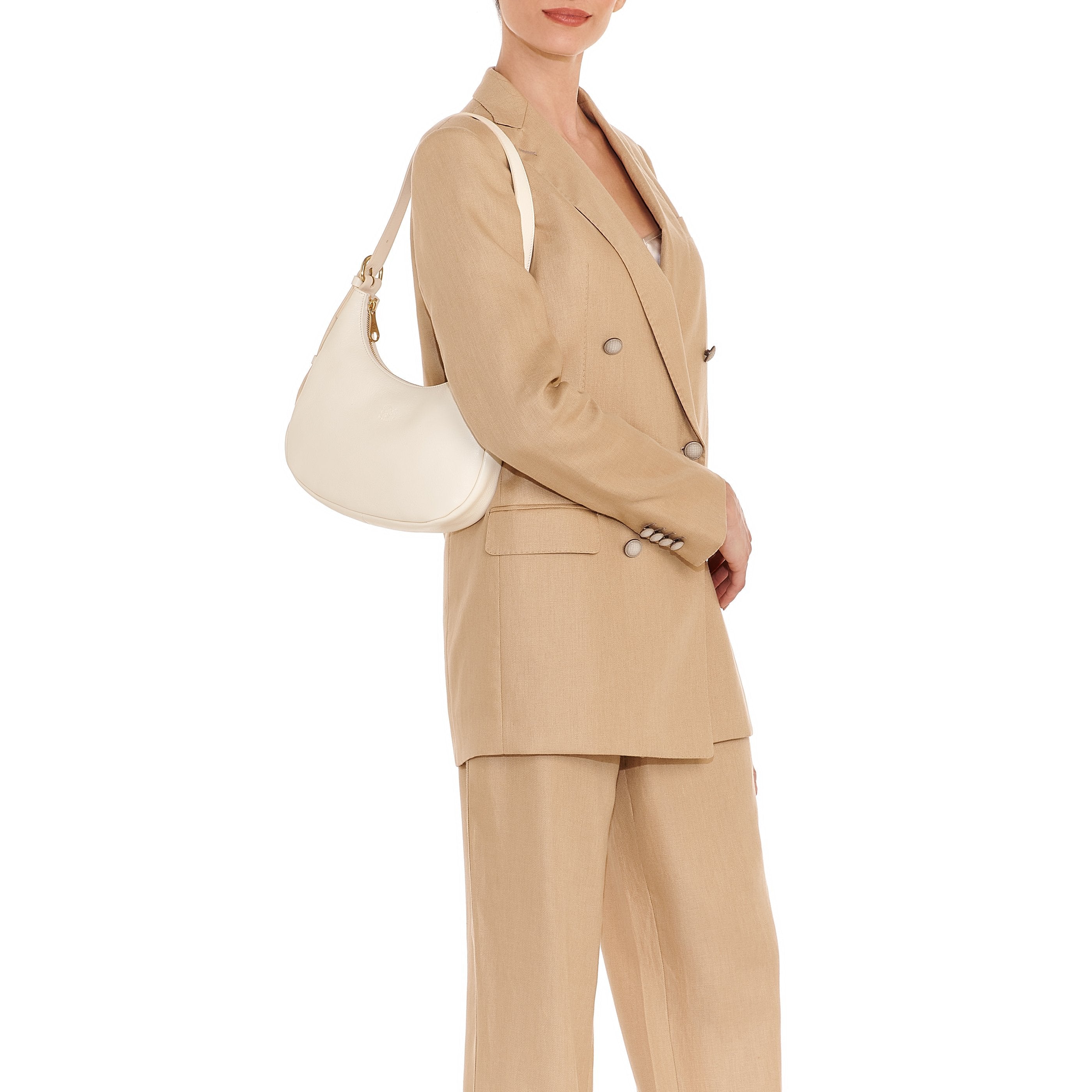 Il Bisonte Belcanto Schultertasche klein Vollleder Latte