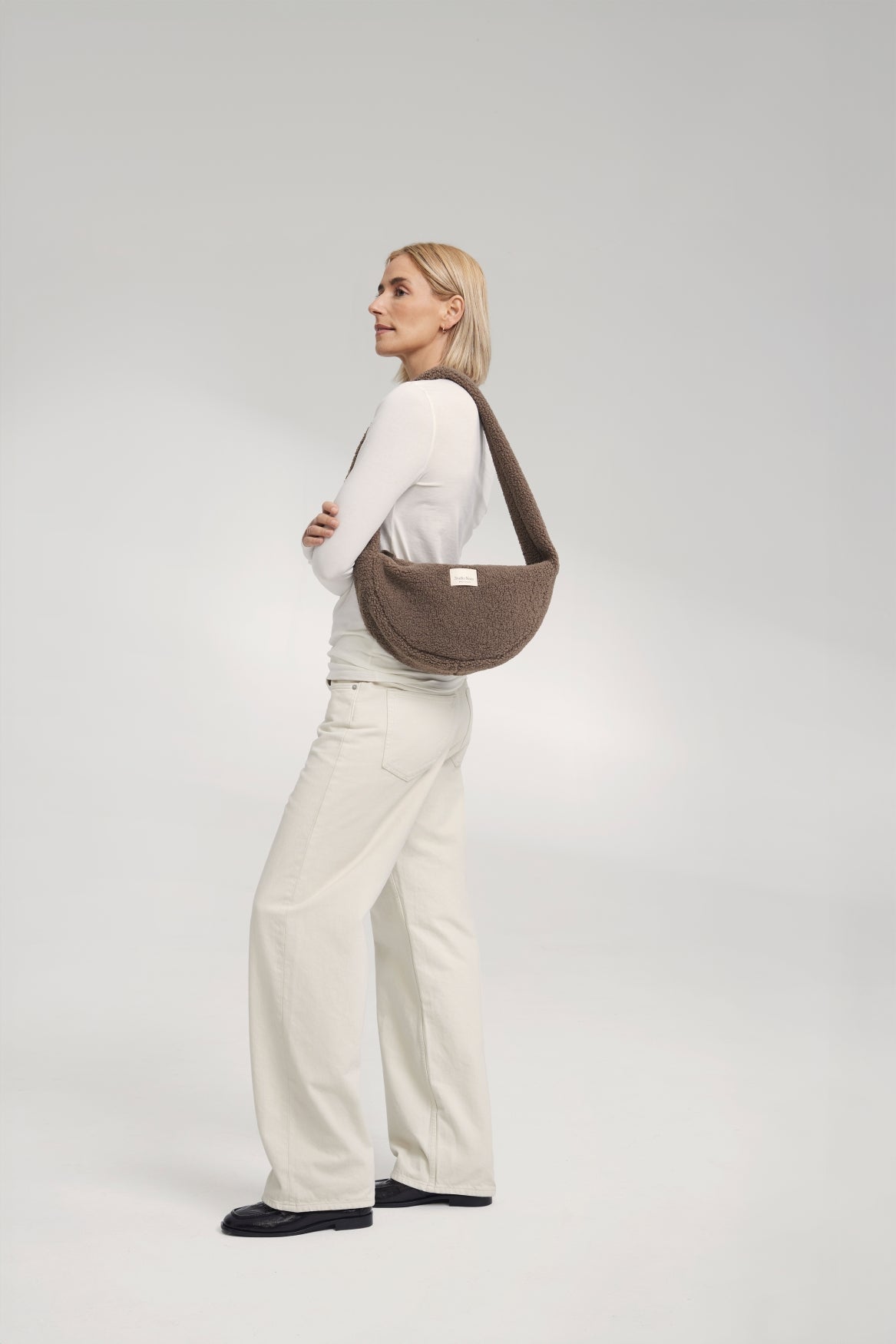 Studio Noos Teddy Mini Crossbody Umhängetasche Braun Reissverschluss