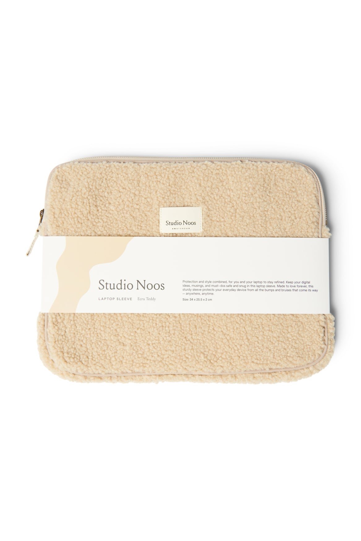 Studio Noos Teddy Laptop Sleeve 13 Inch Laptoptasche Ecru Plüsch