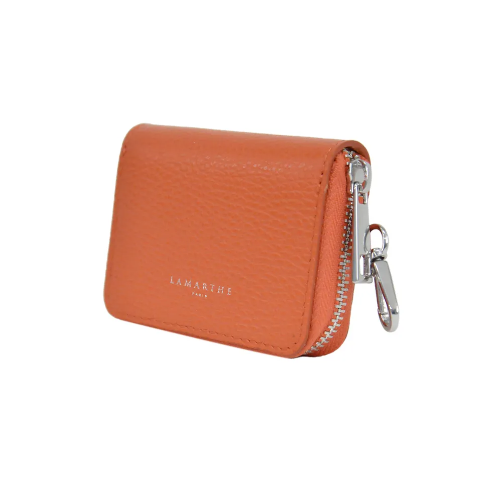 Lamarthe Saphir Kartenetui Orange Narbenleder