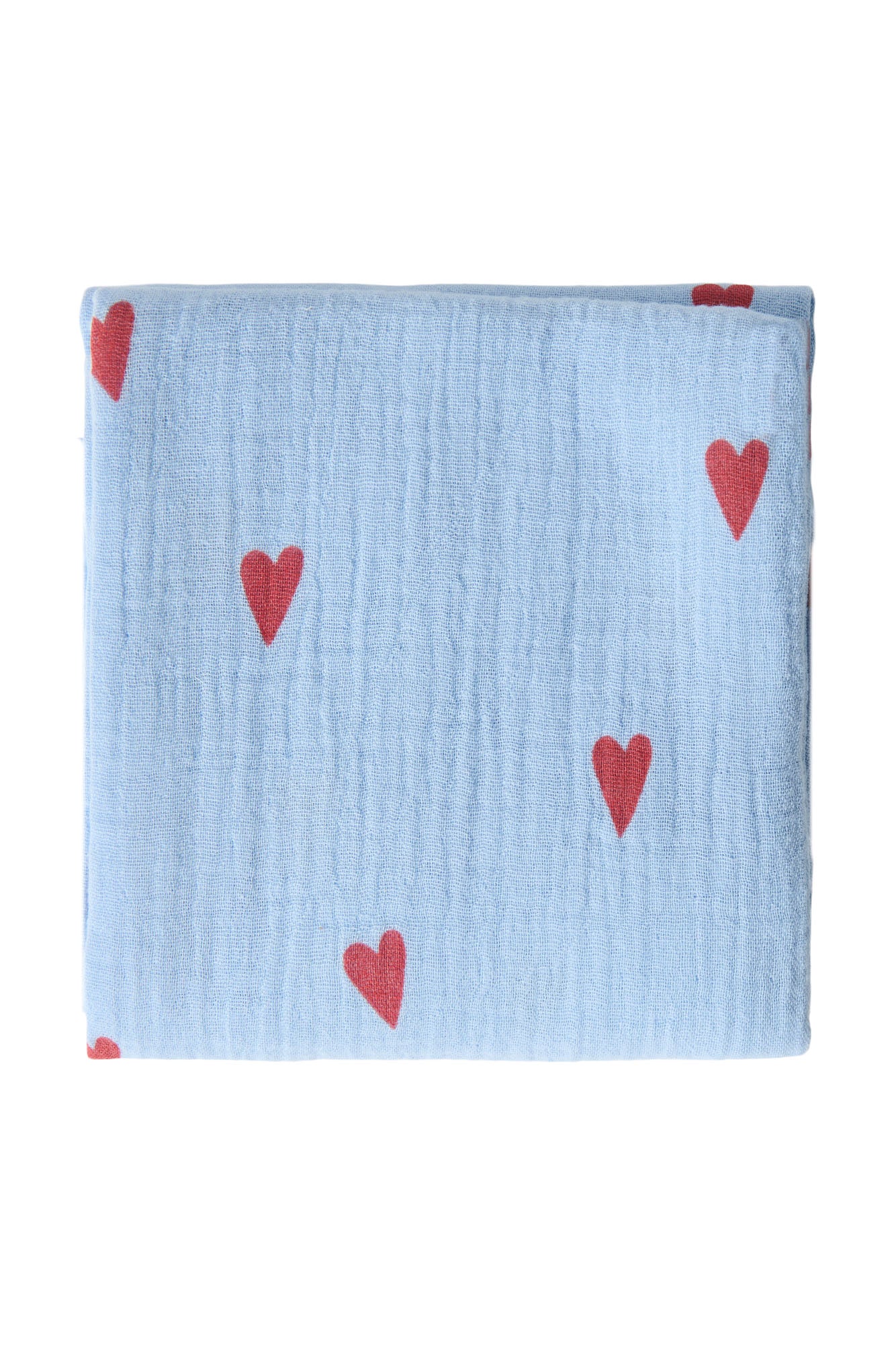 Studio Noos Swaddle Print Medium Mulltuch Light Blue Hearts