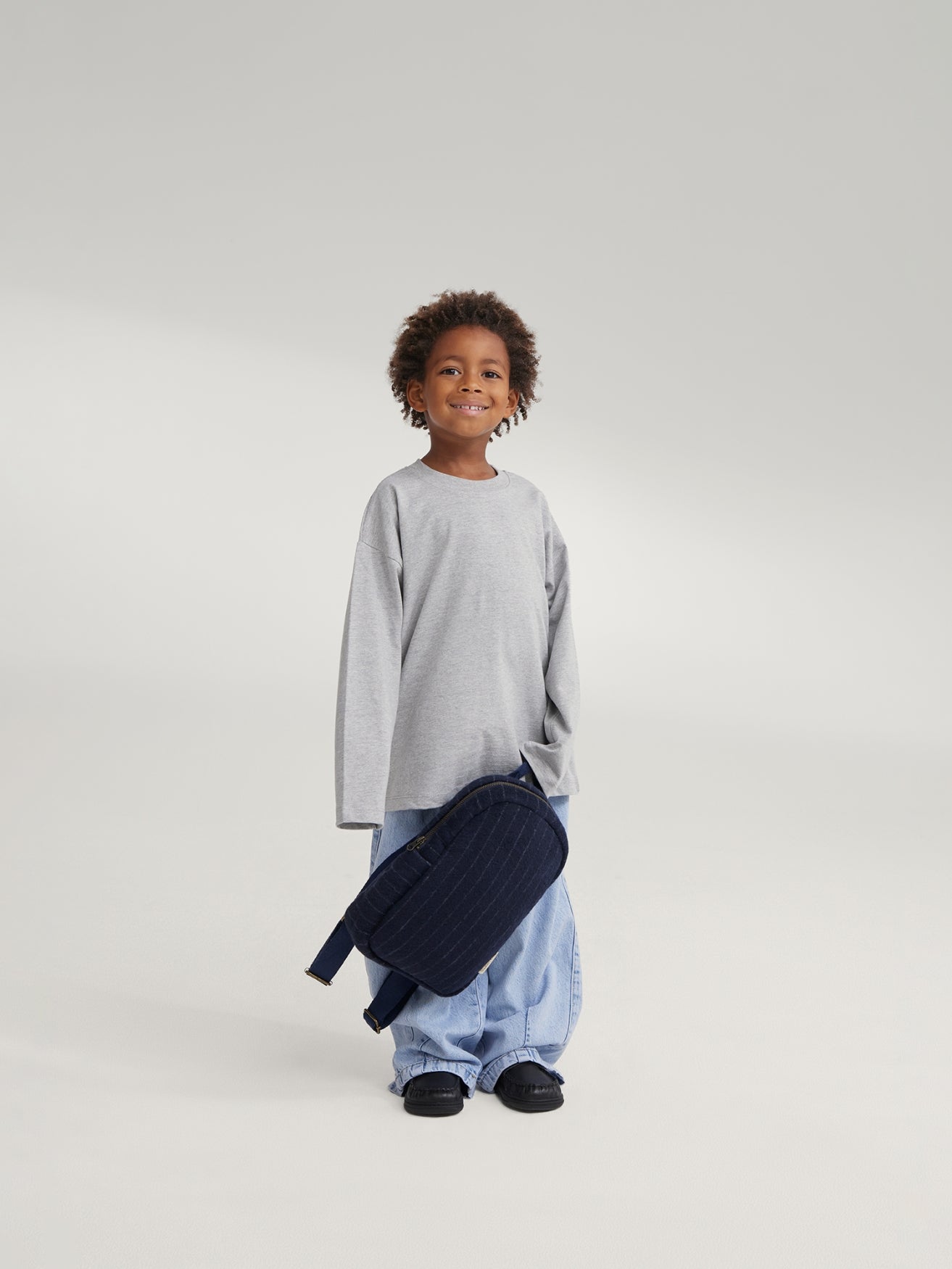 Studio Noos Flannel Chalkstripe Mini Rucksack Dunkelblau