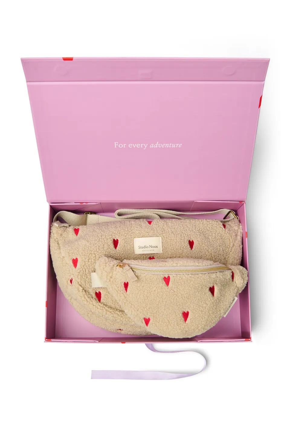 Studio Noos Teddy Geschenkset Ecru Hearts 2-tlg
