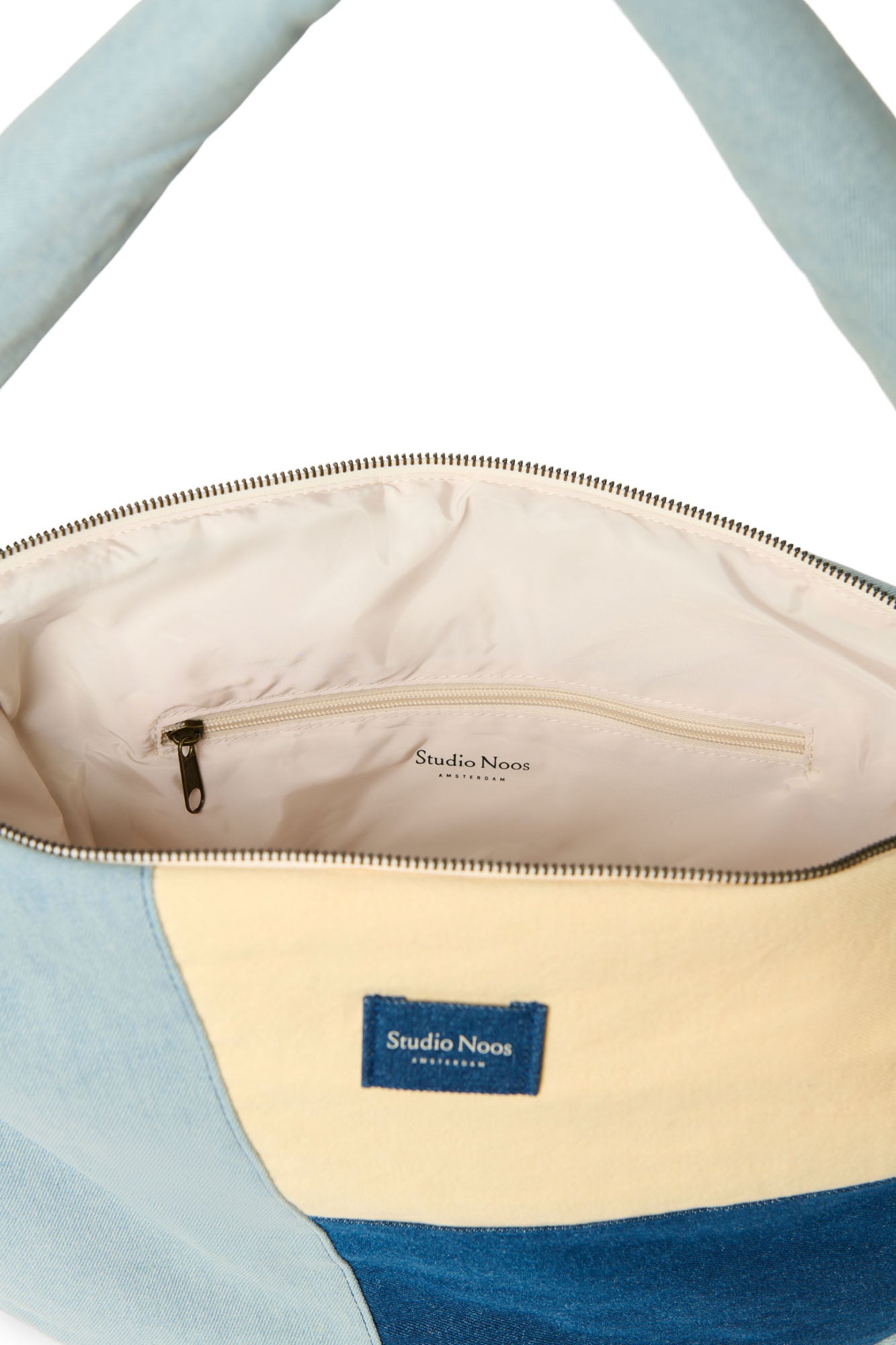 Studio Noos Patchwork Umhängetasche Denim Laptopfach