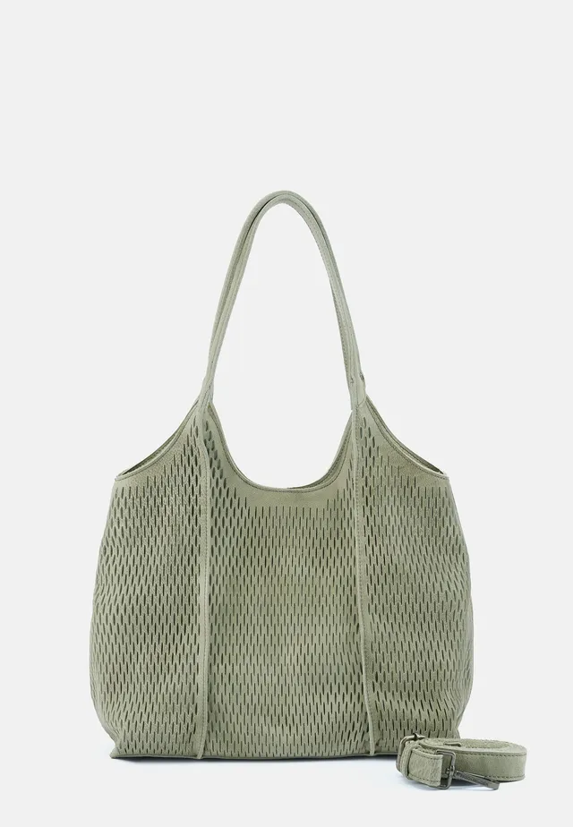 FREDsBRUDER Soft Cut Hobo Handtasche Leaf Rindsleder