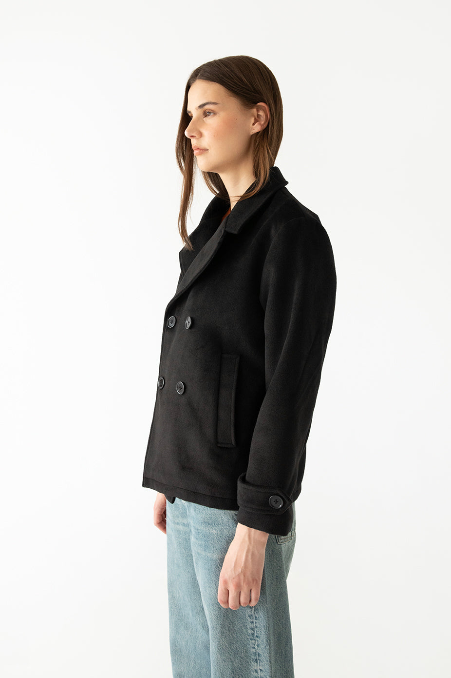 Matt & Nat Ria Wollmantel Damen schwarz vegan