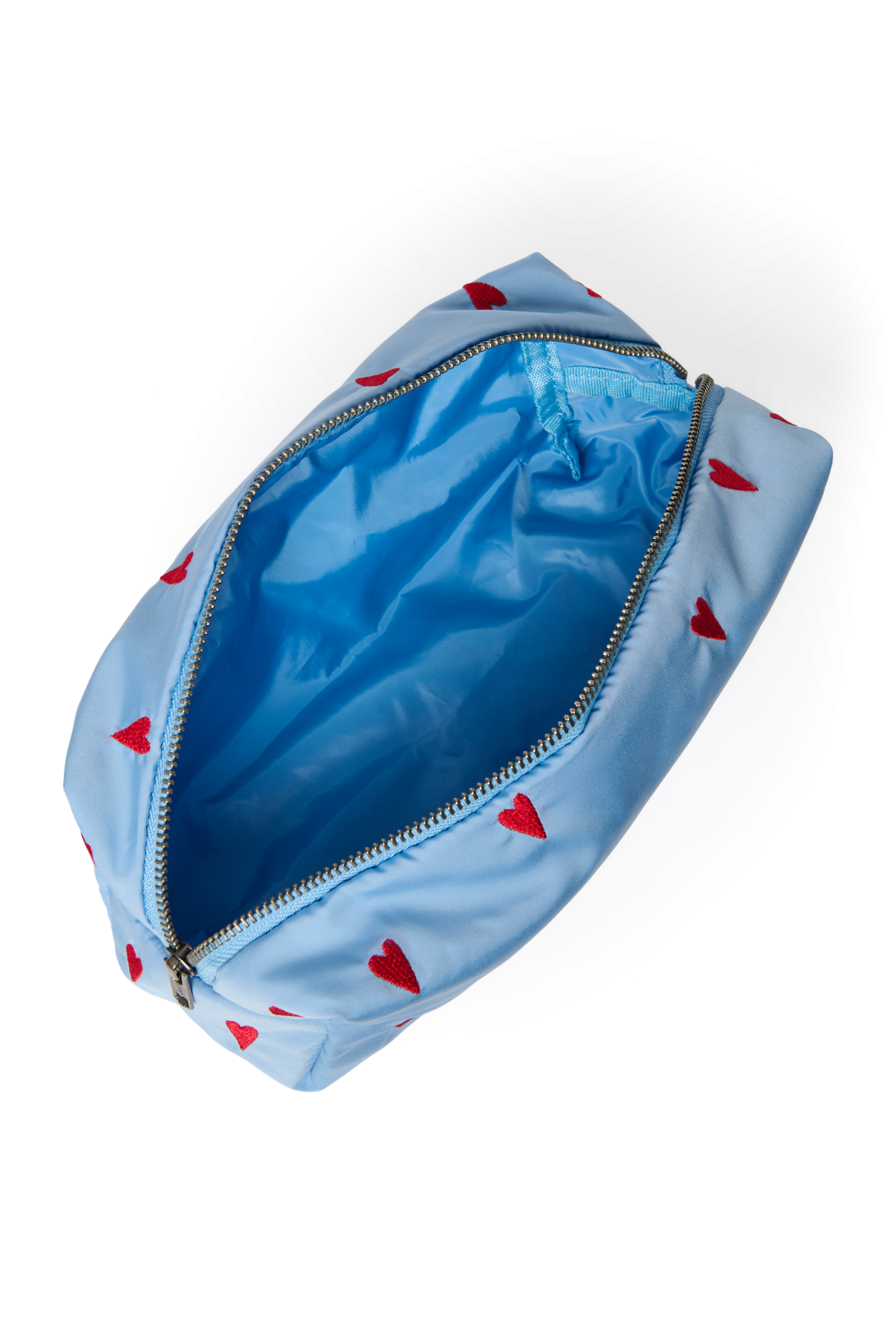 Studio Noos Puffy Pouch Tasche Light Blue Hearts Herzstick