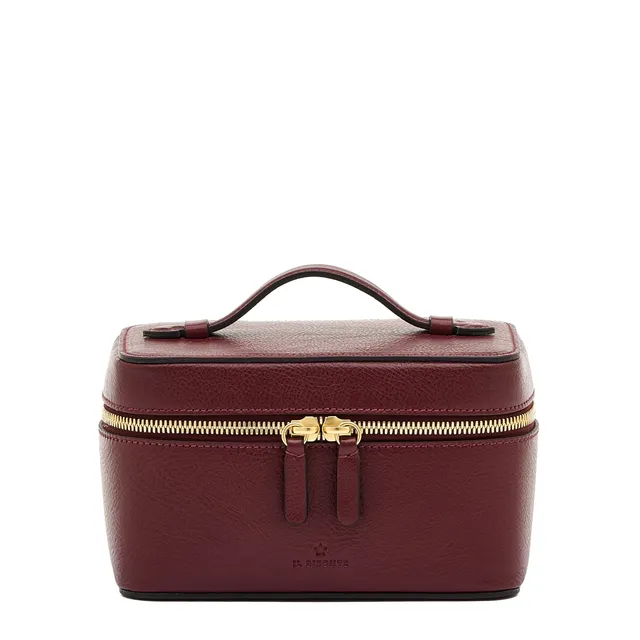 Il Bisonte Musa Kosmetiktasche Leder rot