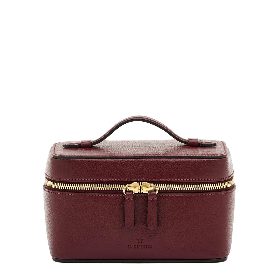 Il Bisonte Musa Kosmetiktasche Leder rot