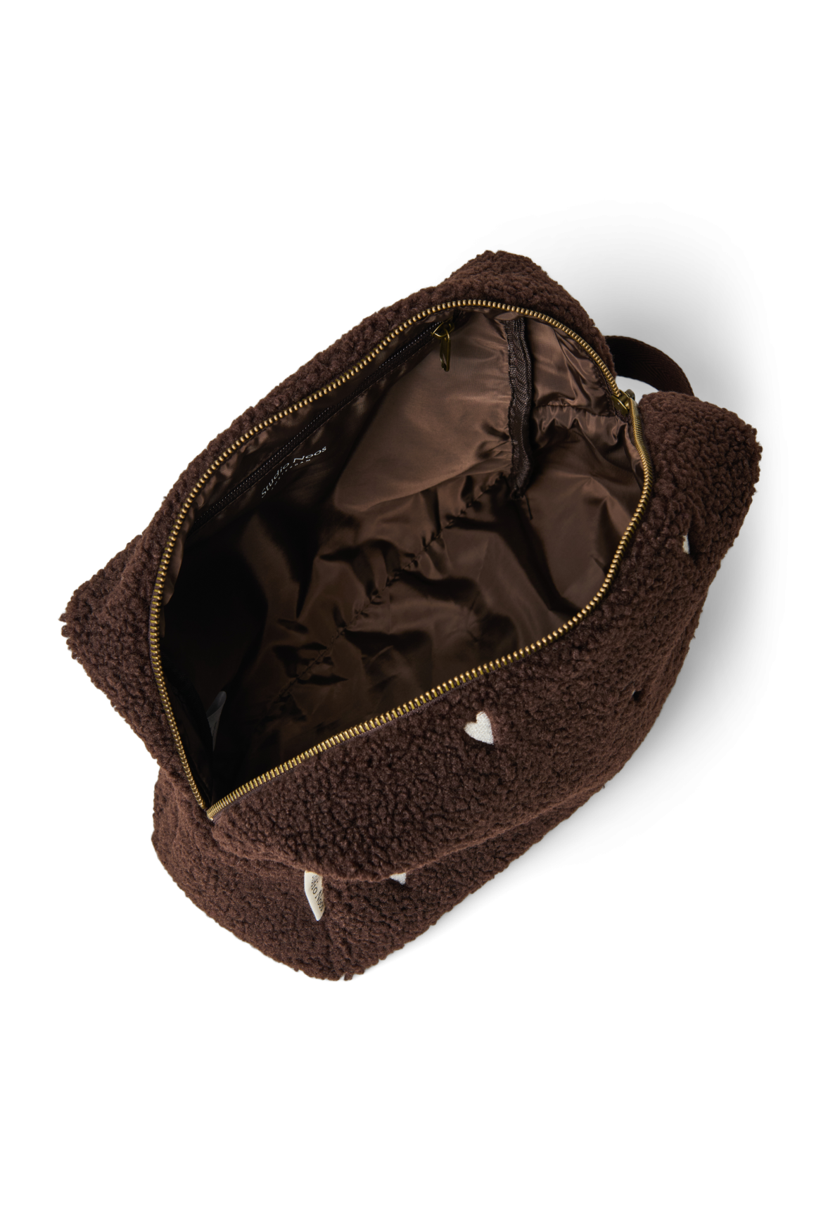 Studio Noos Teddy Kulturbeutel Chocolate Hearts Braun
