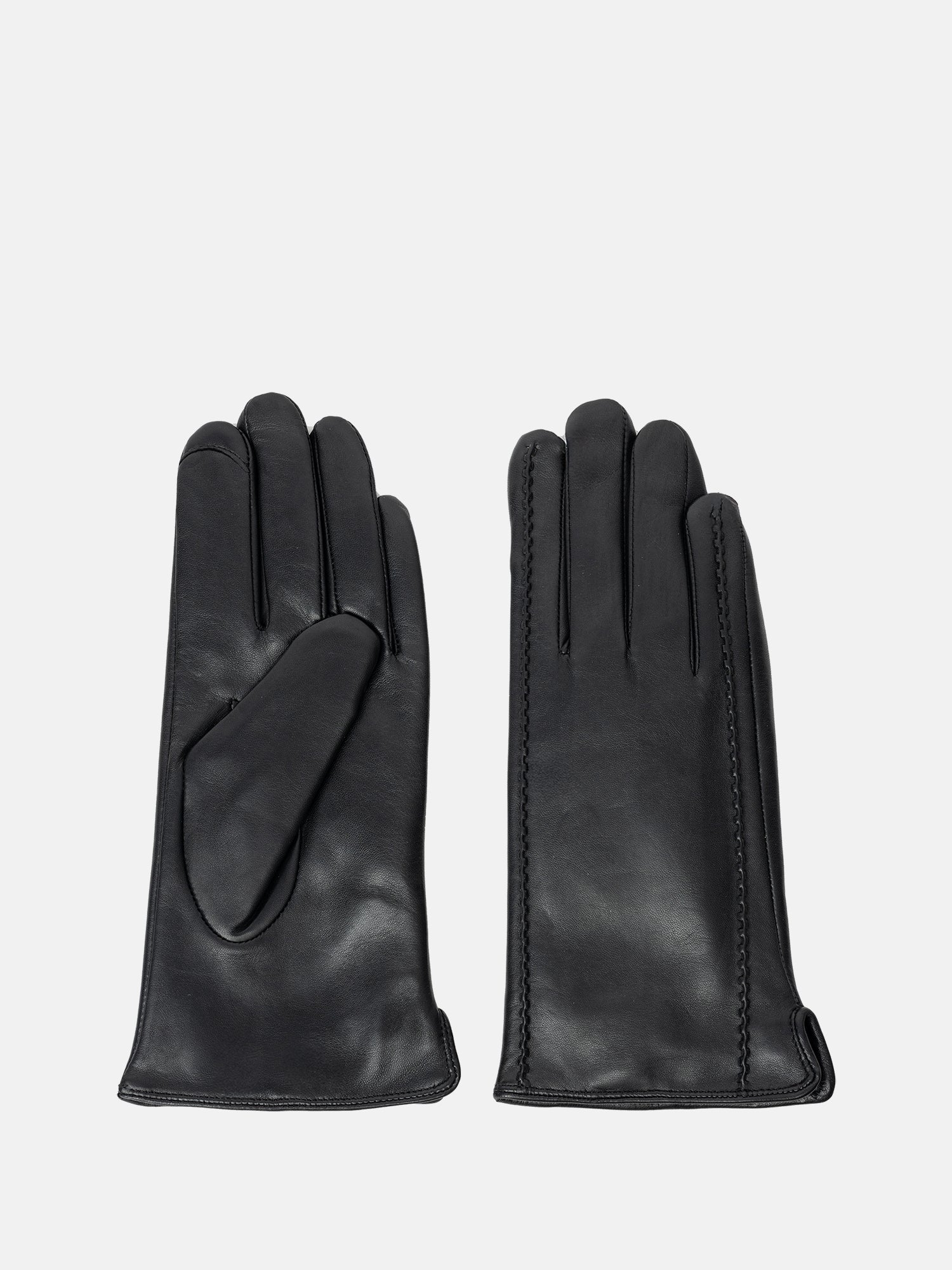 RE:DESIGNED Kira Lederhandschuhe Schwarz Fleece