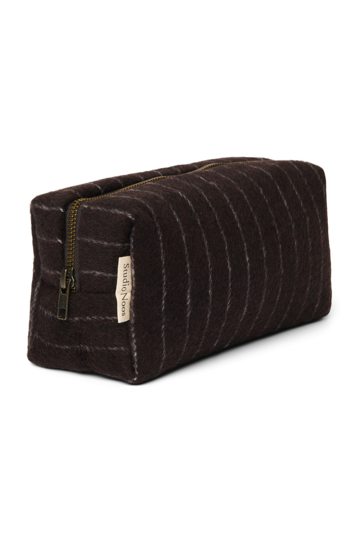 Studio Noos Flannel Chalkstripe Pouch Täschchen Braun gestreift