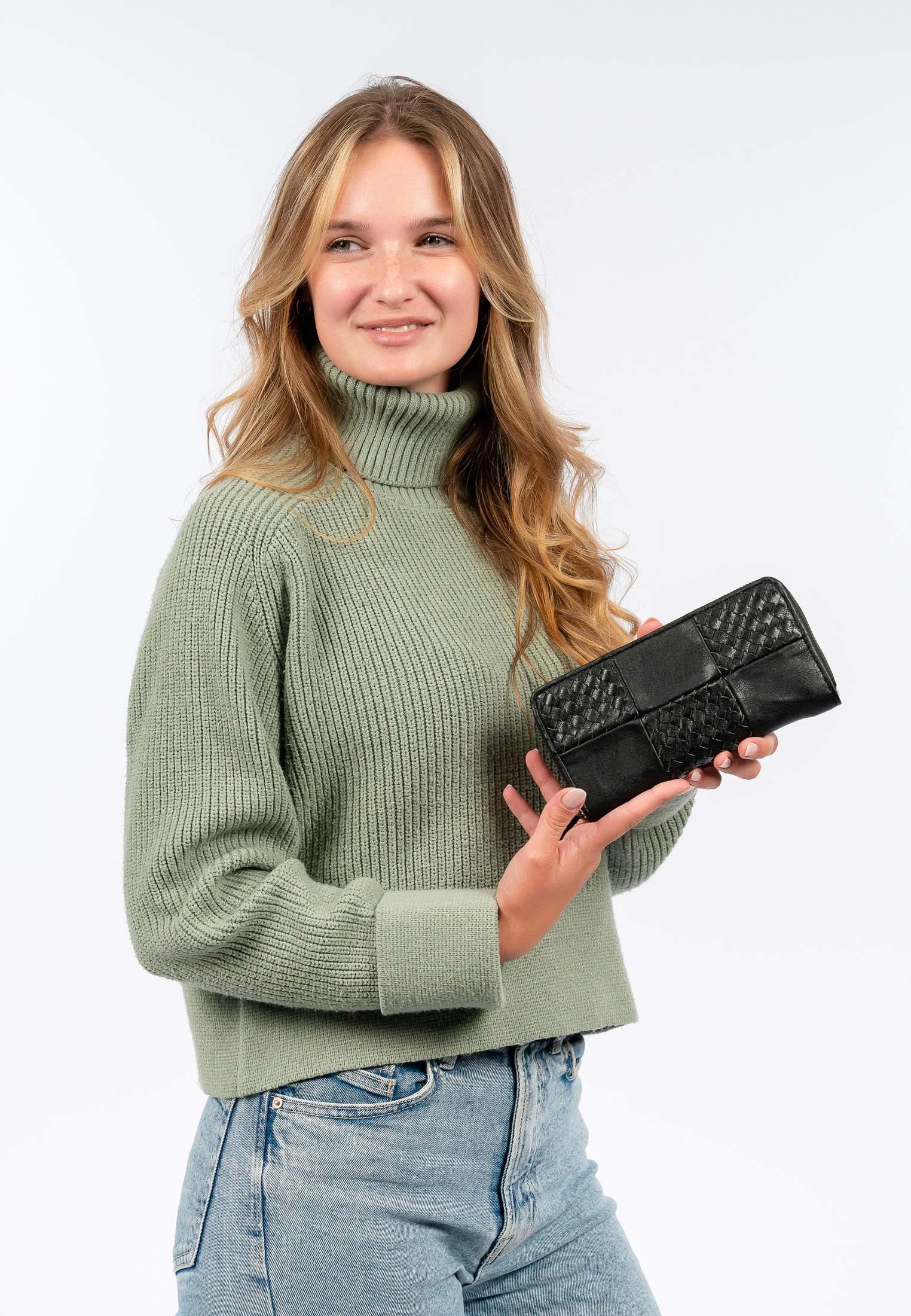 SURI FREY Bly Zip Around Geldbörse Schwarz Patchwork