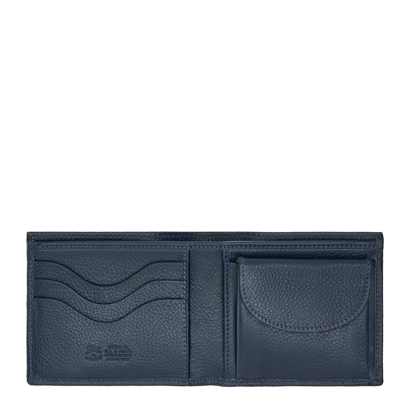 Il Bisonte Geldbörse Bifold Leder blau Herren