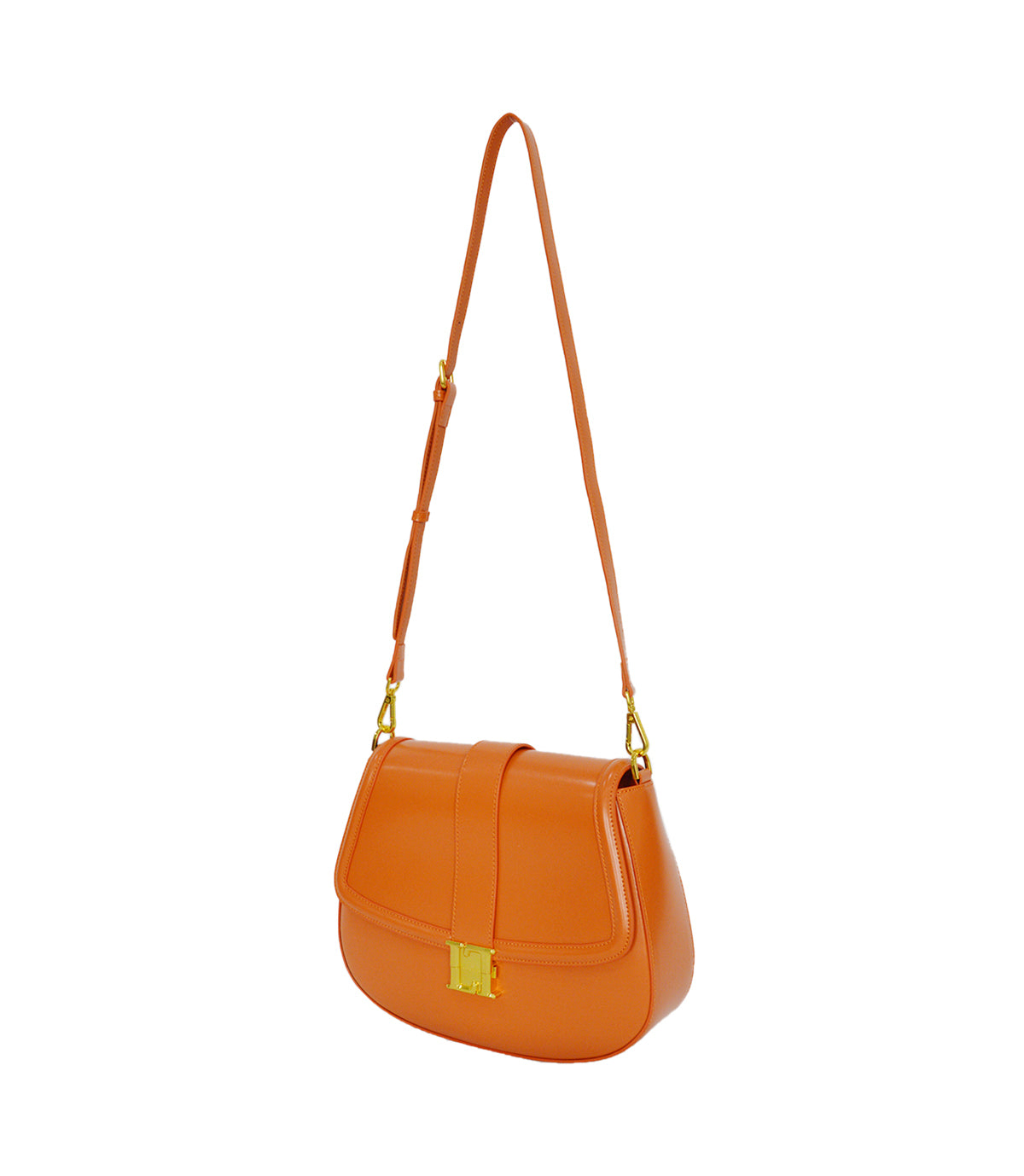 Lamarthe Bella Schultertasche Orange Rinds-Spaltleder