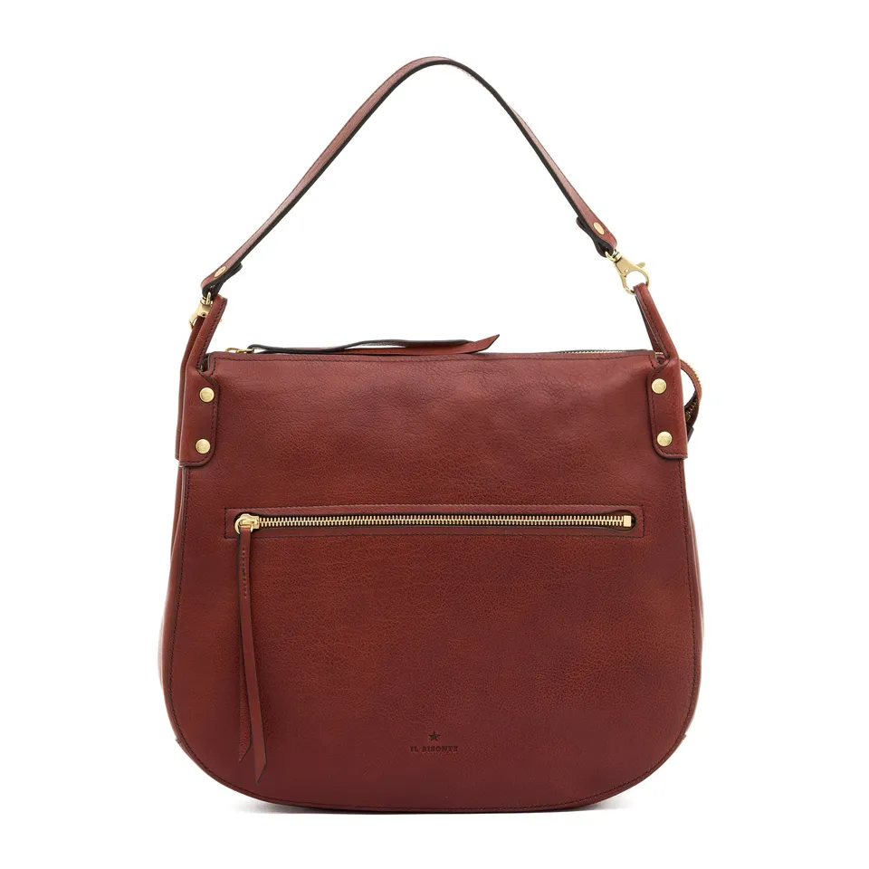 Il Bisonte Essenza Schultertasche Sepia Vollleder