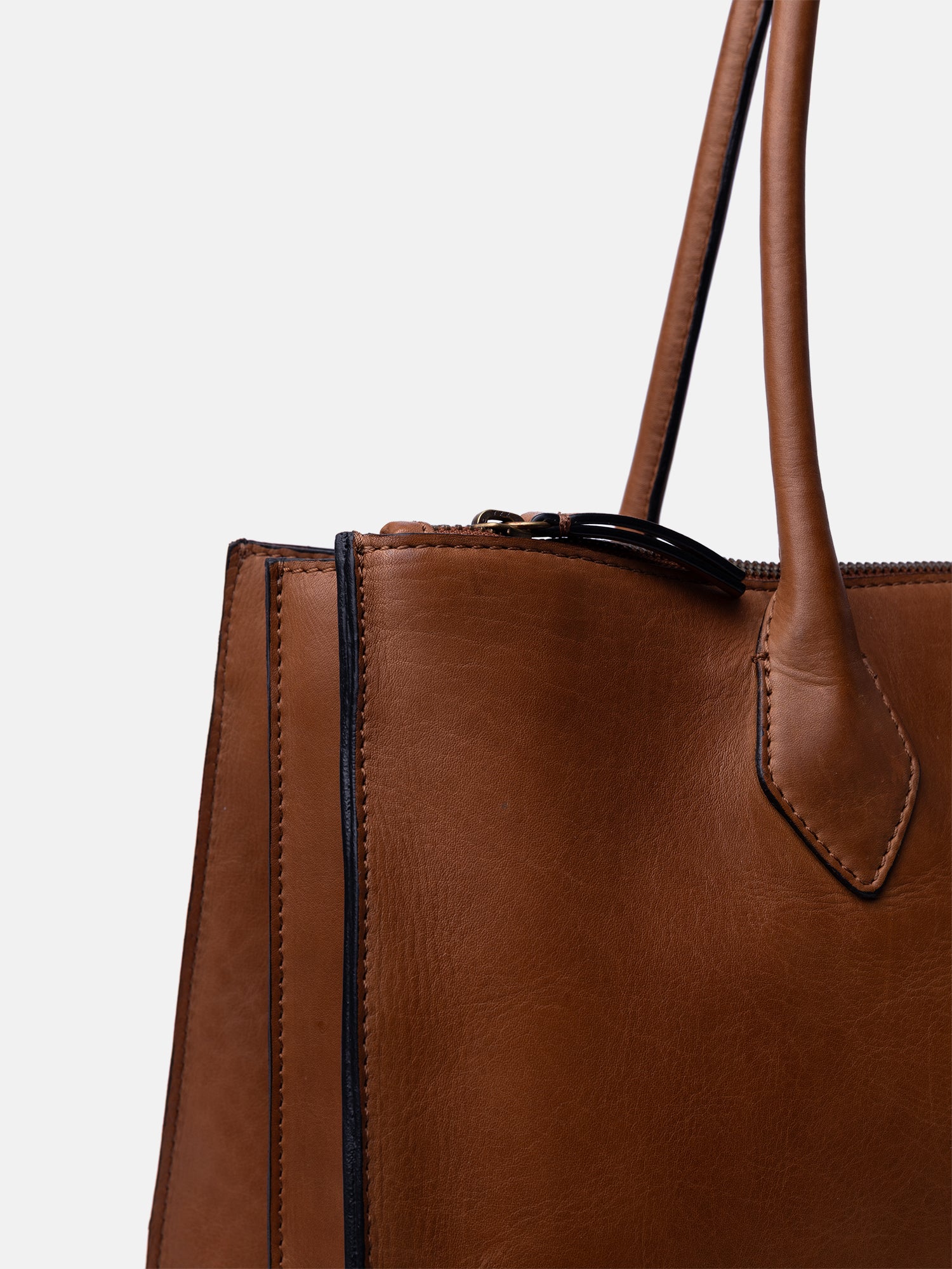 RE:DESIGNED Ora Big Schultertasche Tan Vollleder