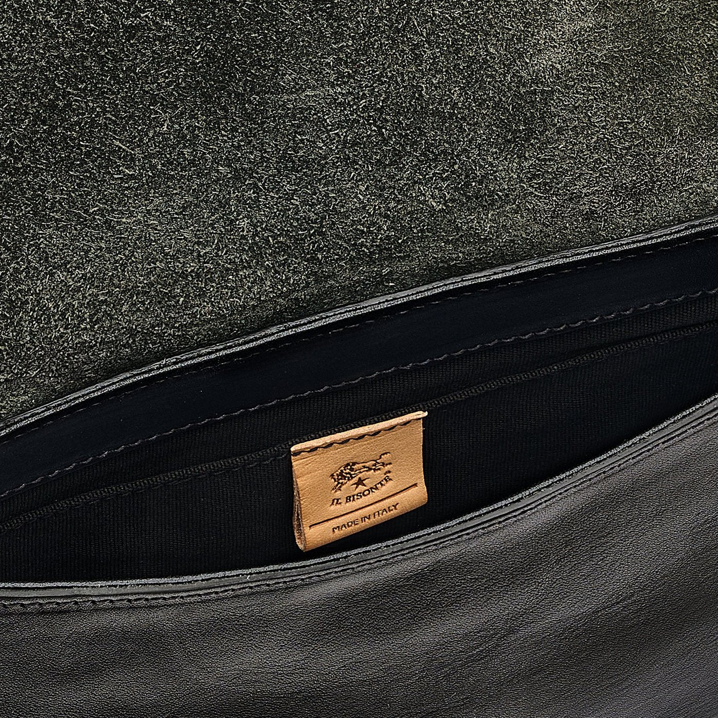 Il Bisonte Archivio Saddle Schultertasche Schwarz Leder