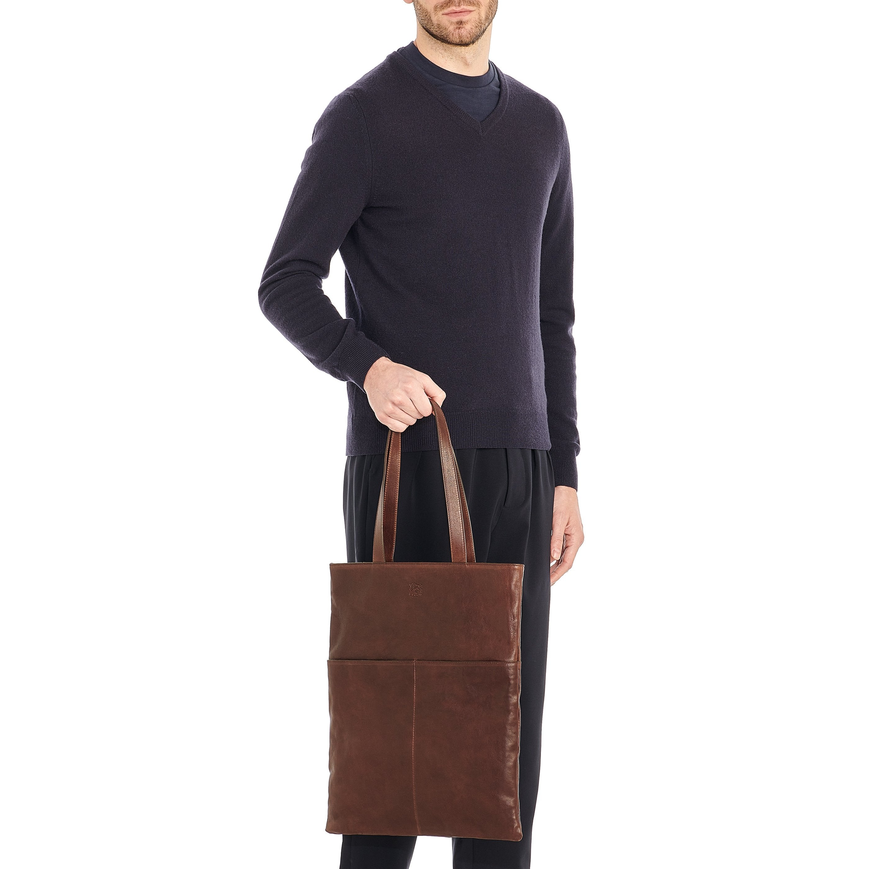 Il Bisonte Oriuolo Shopper Vollleder Kaffee Herren