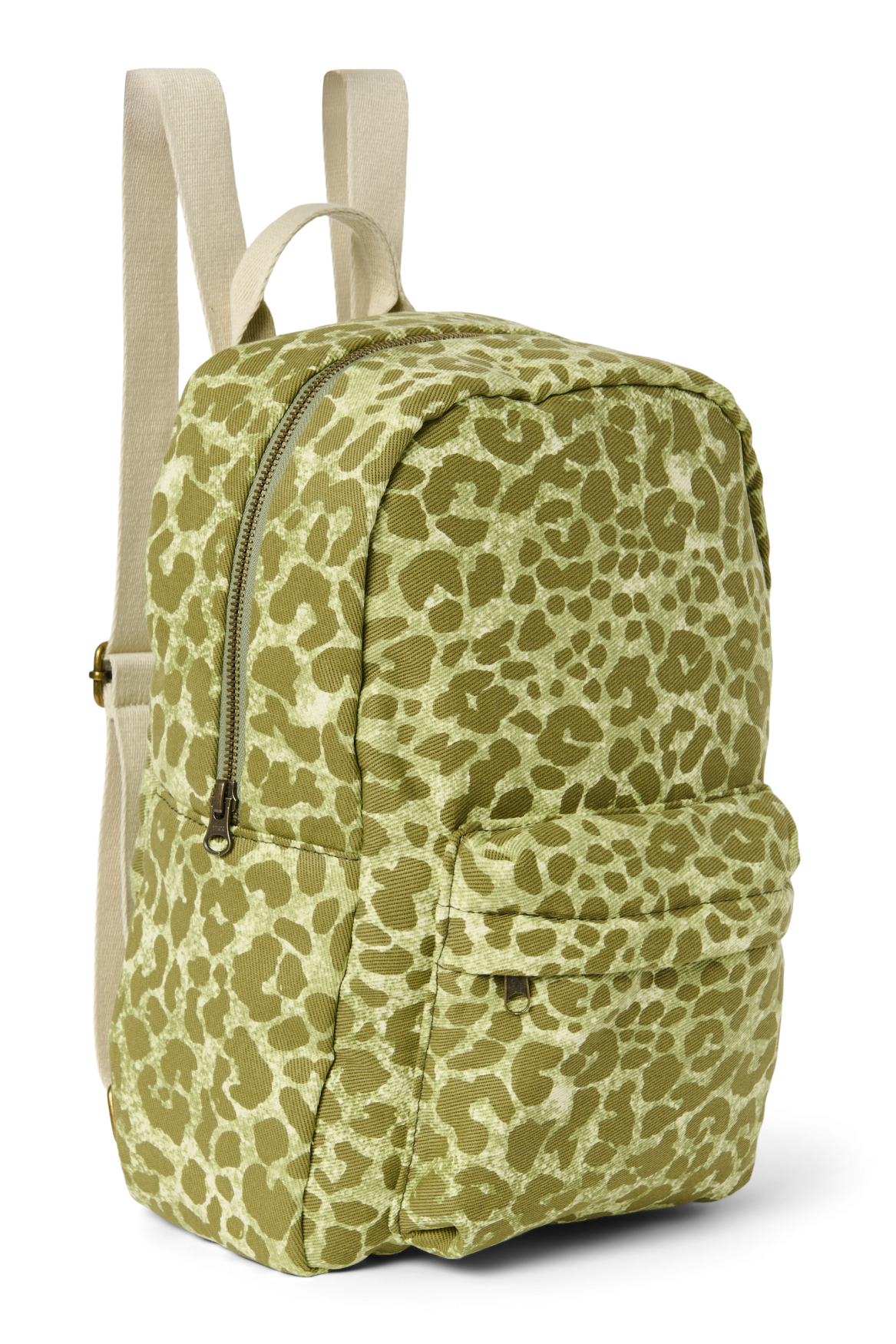 Studio Noos Cotton Midi Rucksack Green Leopard Baumwolle