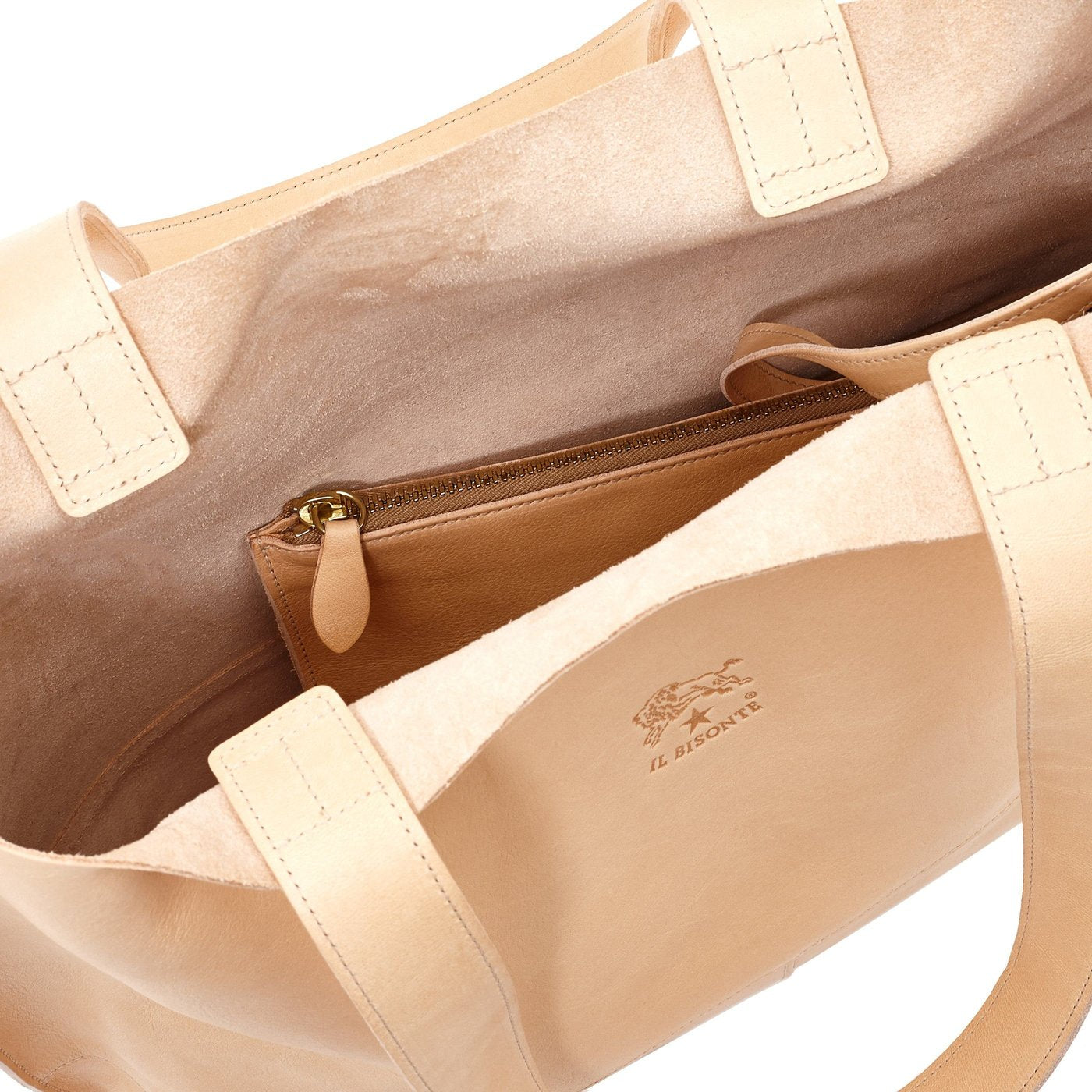 Il Bisonte Talamone Shopper Vollleder Natur Damen mit Beutel