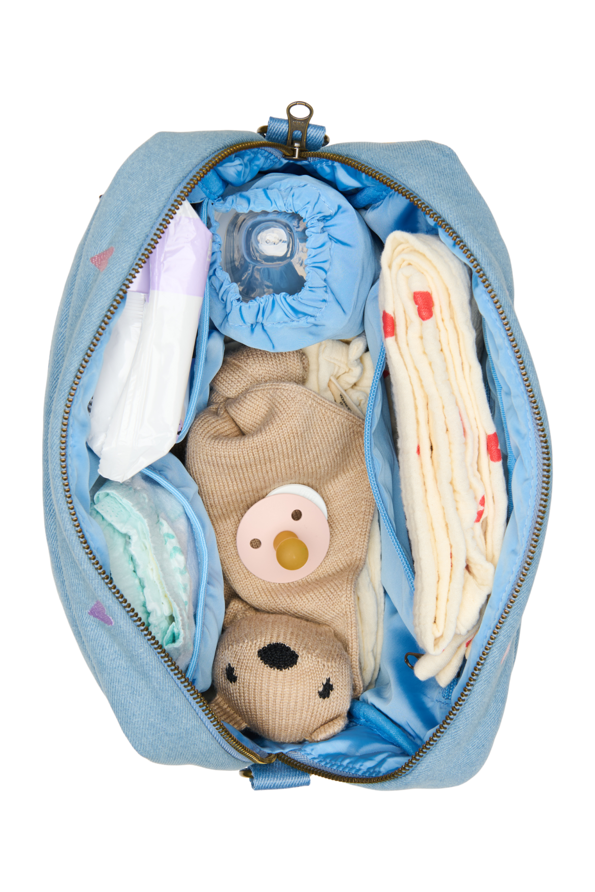 Studio Noos Denim Stroller Organizer Kinderwagentasche Hellblau
