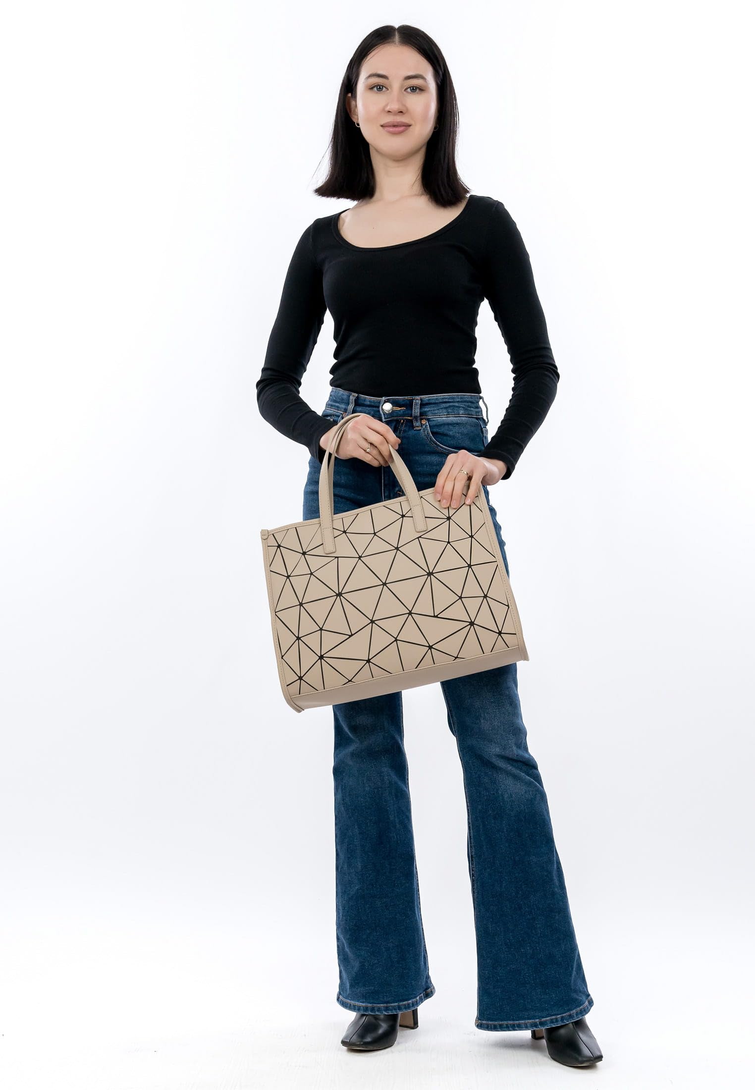 SURI FREY Jessy-Lu Cityshopper L Shopper beige geometrisch
