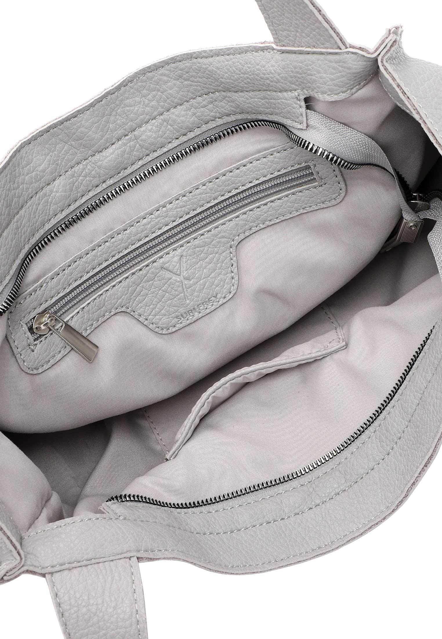 SURI FREY Franzy Cityshopper M Schultertasche Hellgrau DIN A4