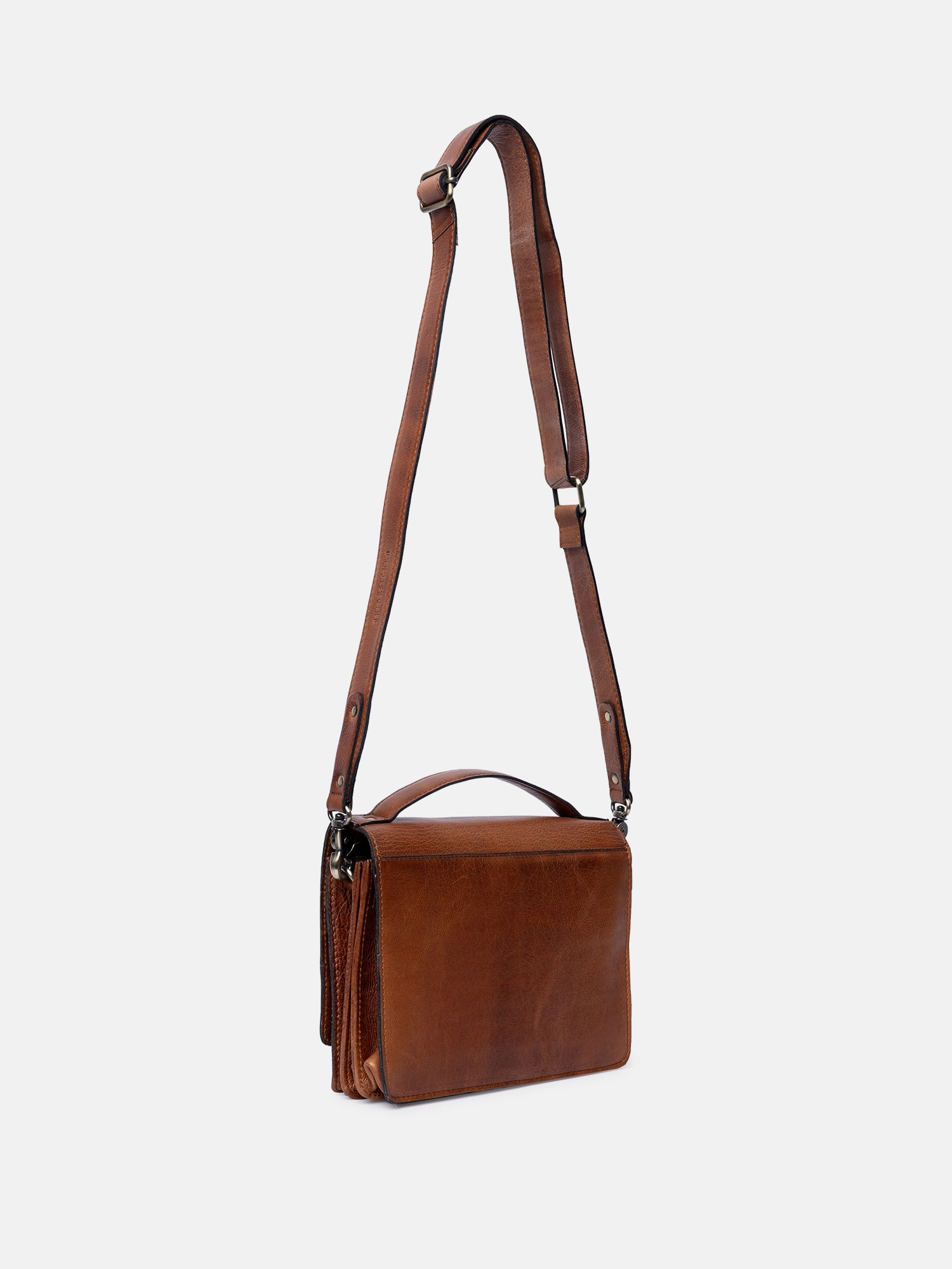 RE:DESIGNED Alba Big Umhängetasche Walnut Vollleder