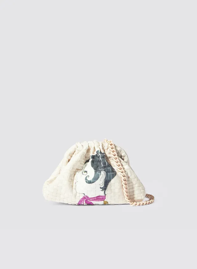 Maria la Rosa Ondina Mini Game Clutch Cipria Print