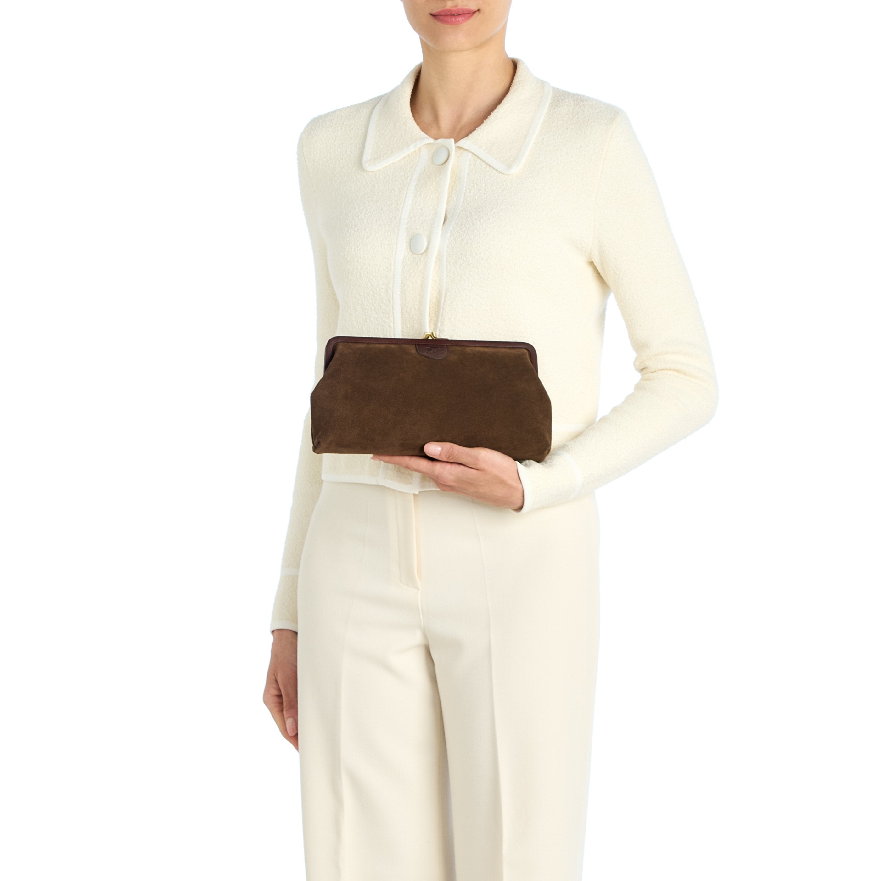 Il Bisonte Pochette Clutch Veloursleder Braun