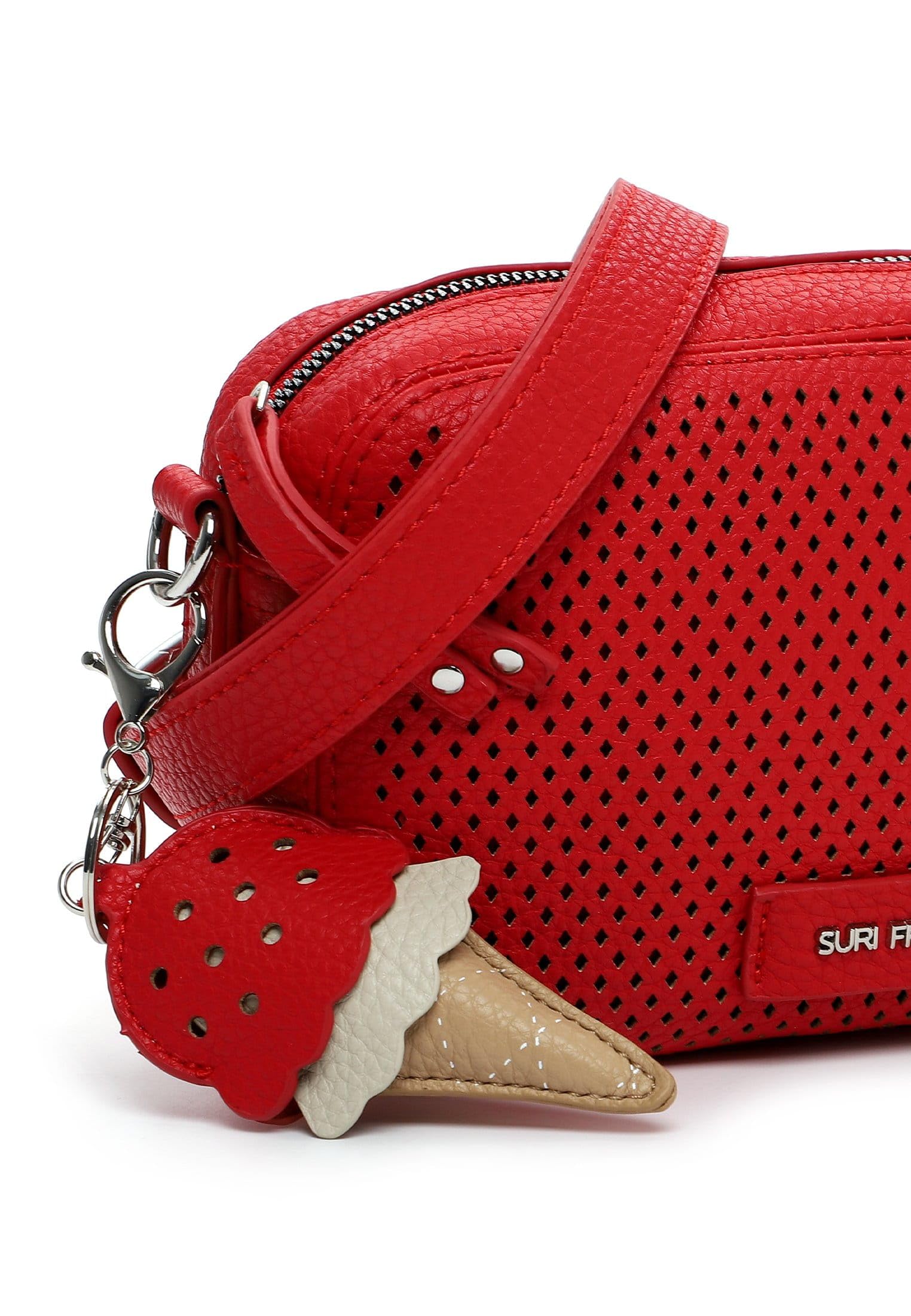 SURI FREY Cilly Crossbody Umhängetasche Rot perforiert