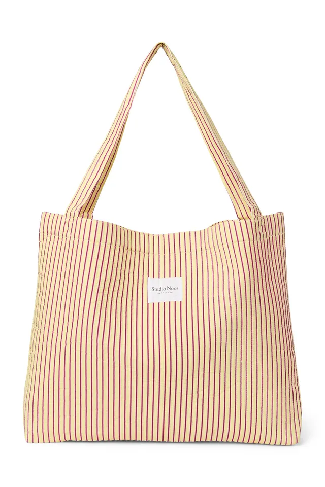 Studio Noos Poplin Striped Mom Bag Shopper Butter Yellow