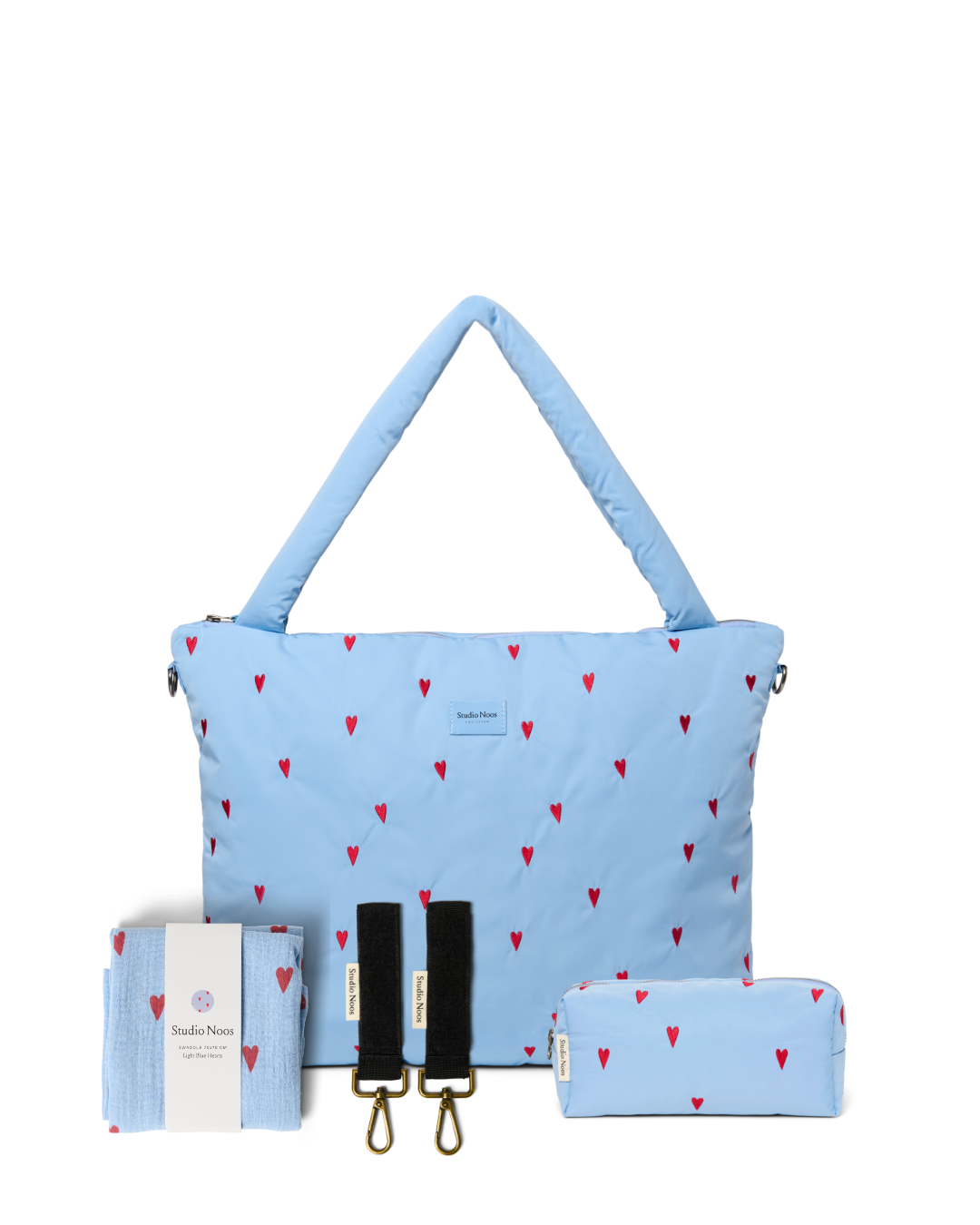 Studio Noos New Parents Gift Set Wickeltaschen Light Blue Hearts