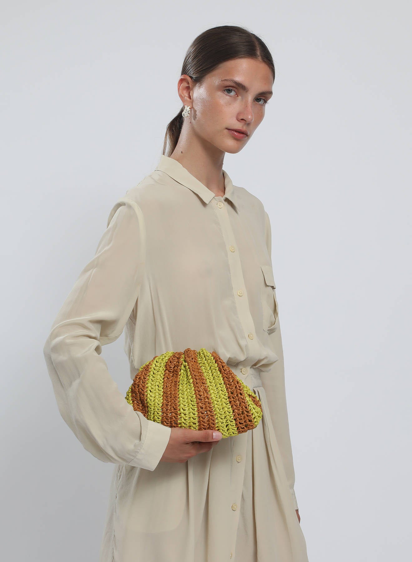 Maria la Rosa Mini Game Clutch Schwarz Viskose