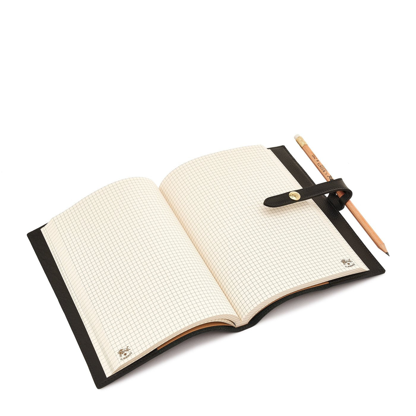 Il Bisonte Notizbuch Leder schwarz Vollleder